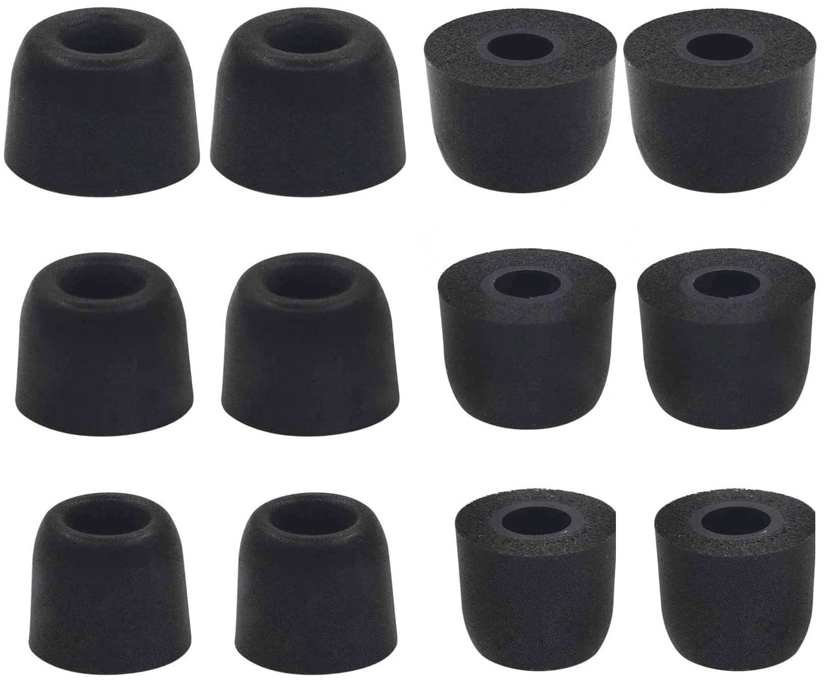 Earbud Memory Foam Tips Earbuds Replacement Tips Ear Tips Earbuds Foam Eartips Compatible with Sony Headphones, S/M/L 6 Pairs, Foam Black
