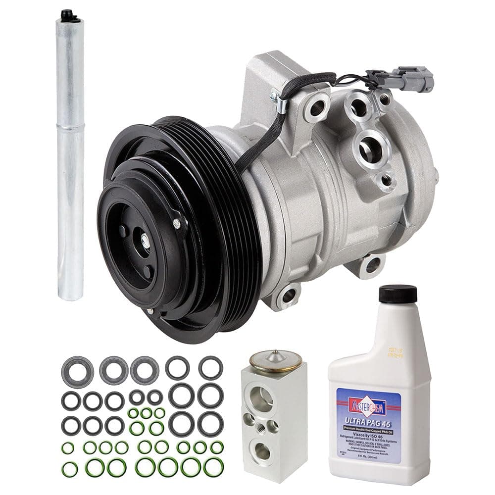 AC Compressor & A/C Kit For Hummer H3 5-Cyl 2006 2007 2008 2009 2010 - Includes Drier, Expansion Valve, PAG Oil, O-Rings - BuyAutoParts 60-82051RK New