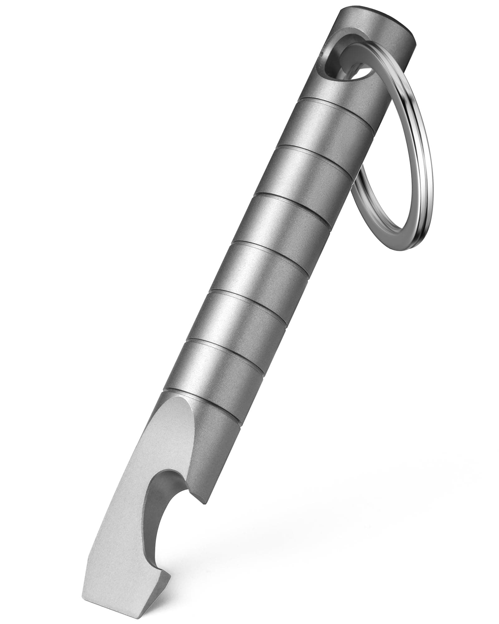 Keychain Pry Bar, Titanium Mini EDC Prybar Multitool with Bottle Opener, Pocket Small Keychain Tools for Every Day Carry(Gray-Mini)