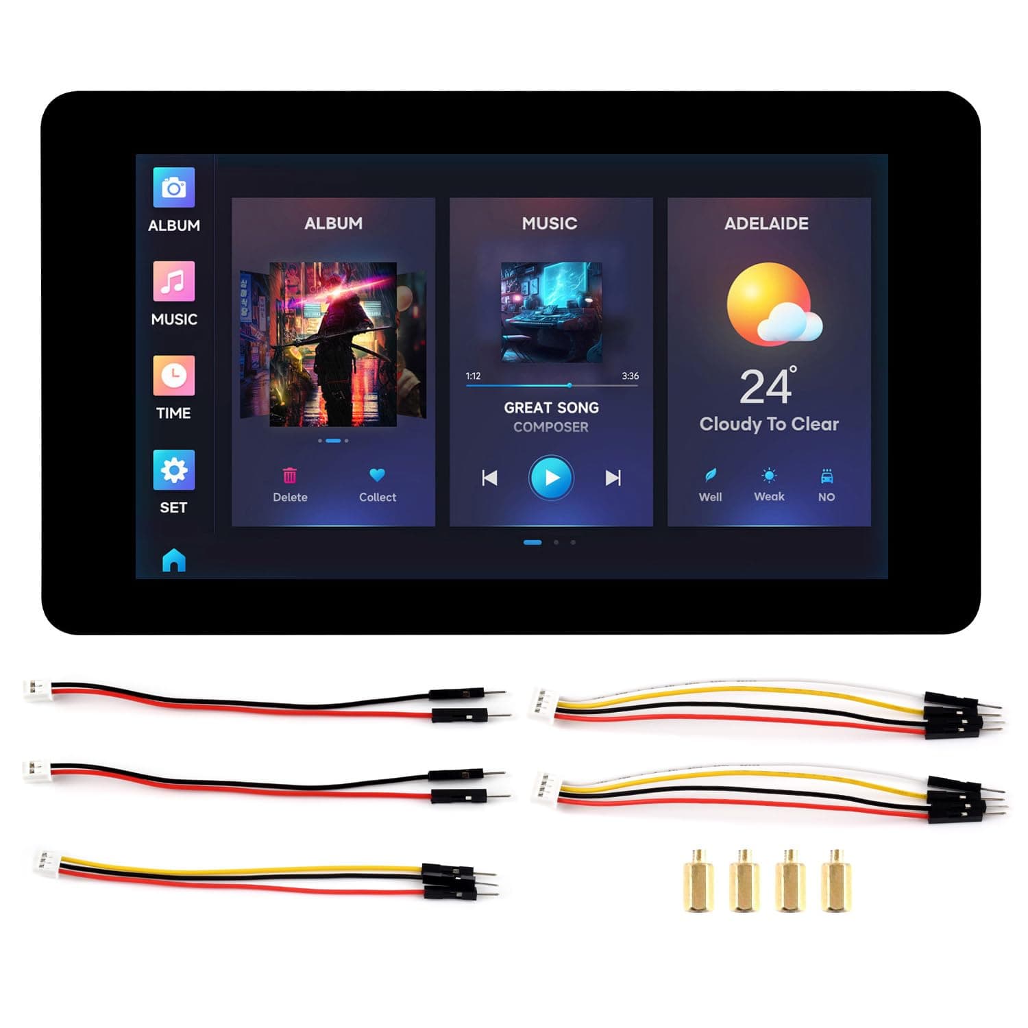 Waveshare ESP32-S3 7inch Capacitive Touch LCD Development Board, ESP32 with Display, 800×480, 5-Point Touch, 240MHz, Supports WiFi, Onboard Antenna, Suitable for ESPHome/Home Assistant Project