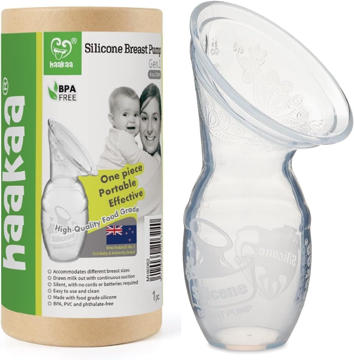Haakaa Generation 1 Silicone Breast Pump, 100 ml Capacity