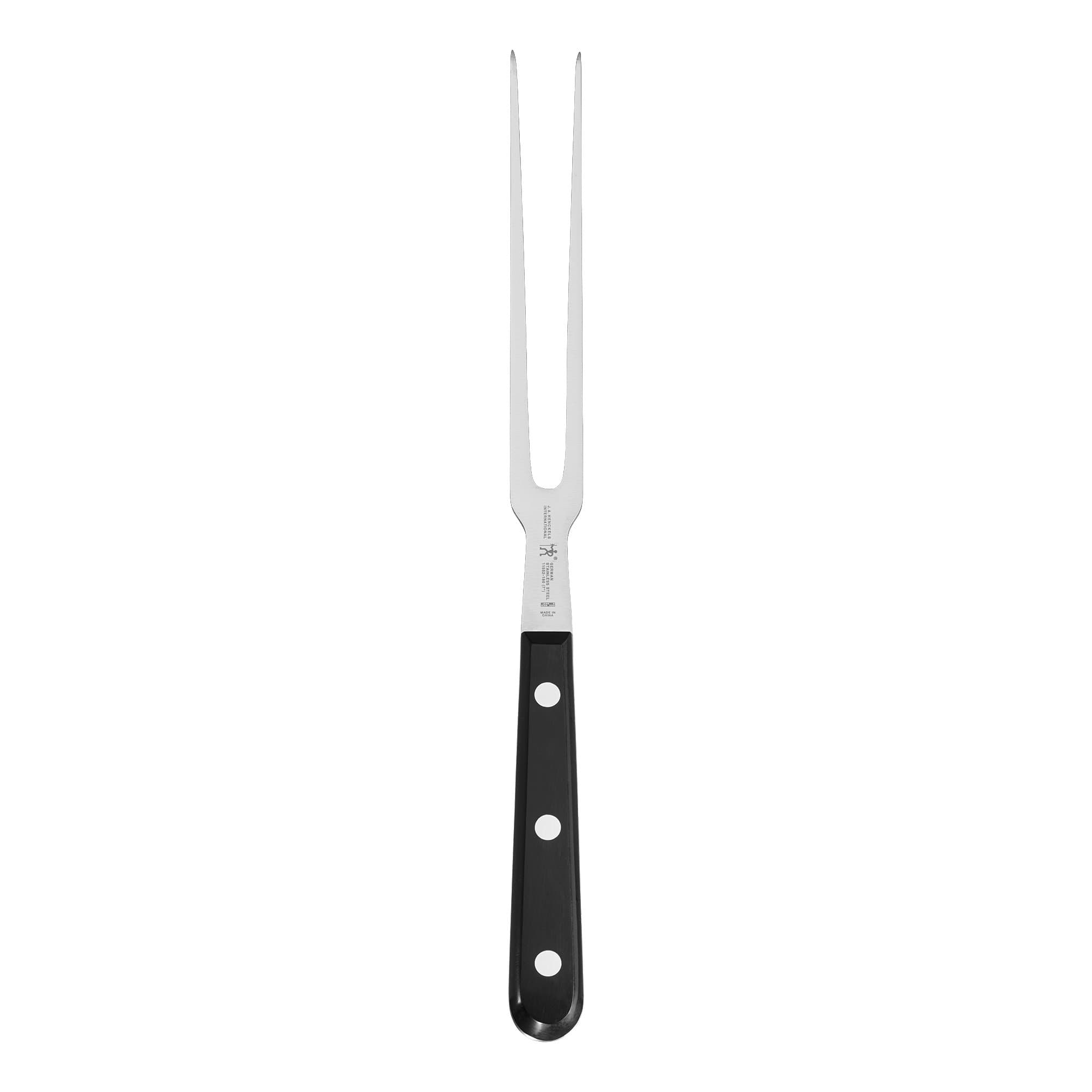 Classic Razor-Sharp 7-inch Flat Tine Carving Fork, German Engineered Informed by 100+ Years of Mastery, Black/Stainless Steel