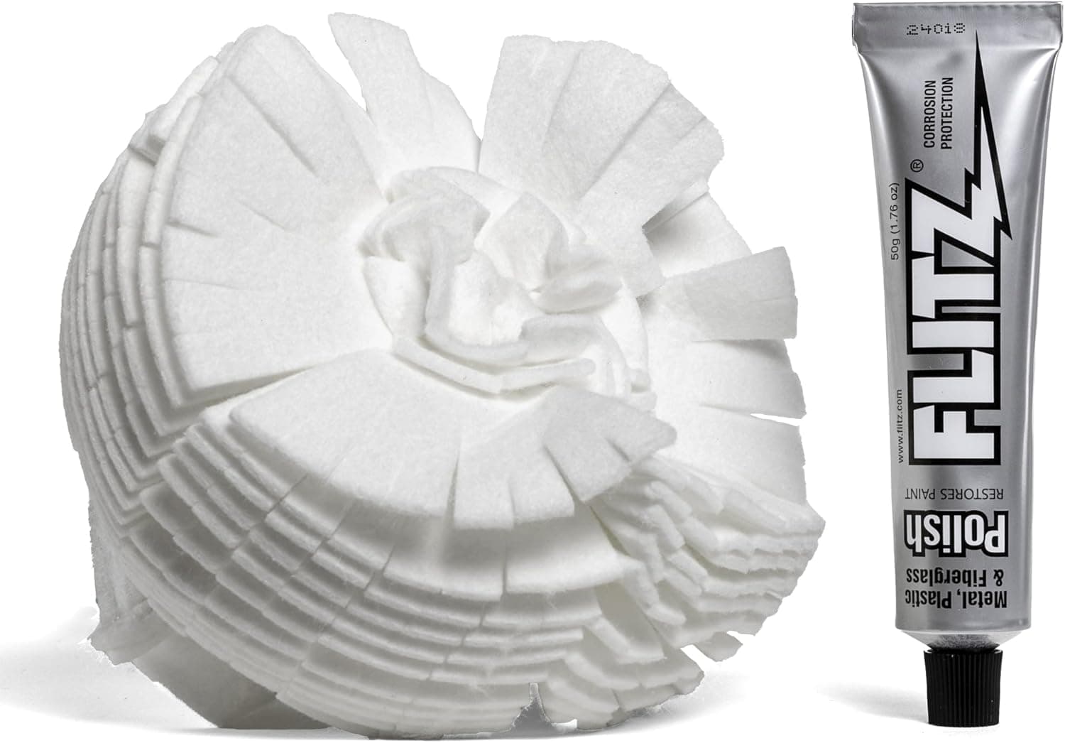 Buff Ball Car Buffer Drill Attachment with Self-Cooling Design, Never Burns + No Exposed Hardware to Prevent Scratches, Buff and Polish Any Surface, Machine Washable, 5 Inch, White, PB101-50A