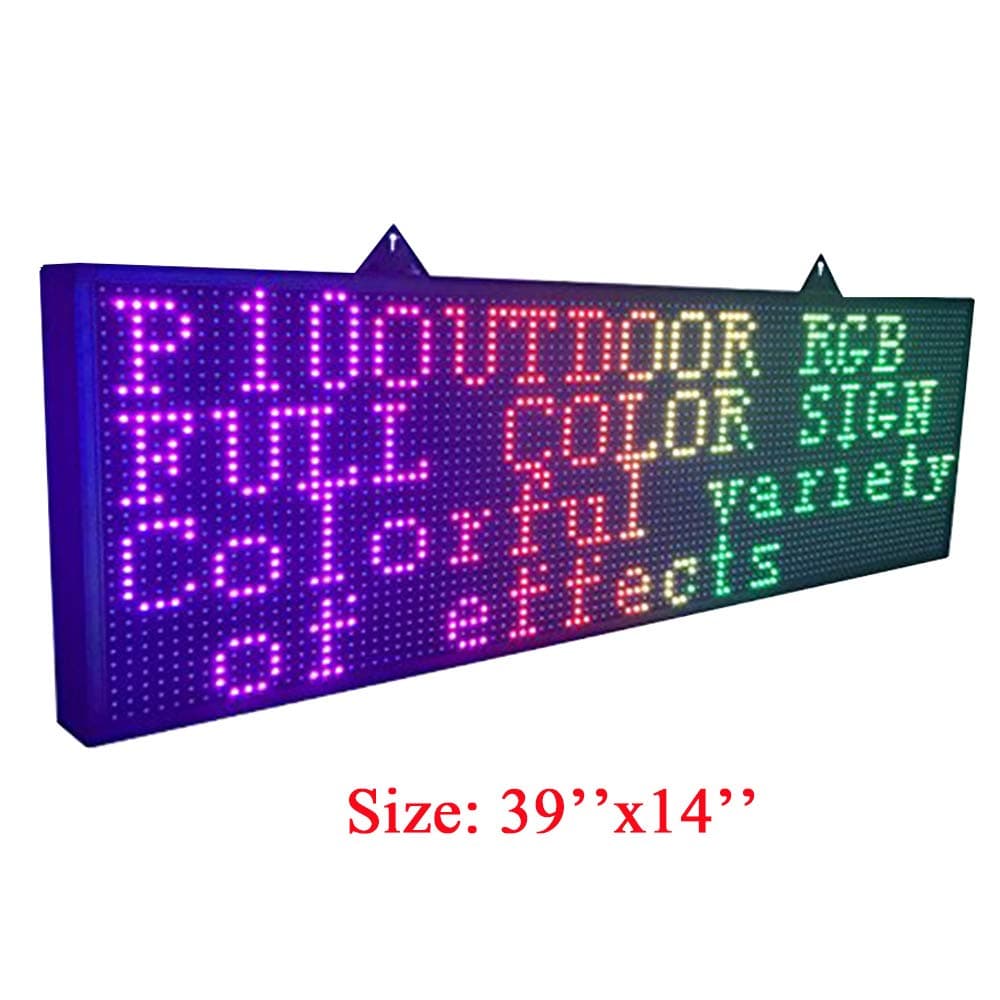 39"(L) x 14"(H) Full Color RGB Programmable Led Sign with Scrolling Message Display for P10 Fully Outdoor use led Display