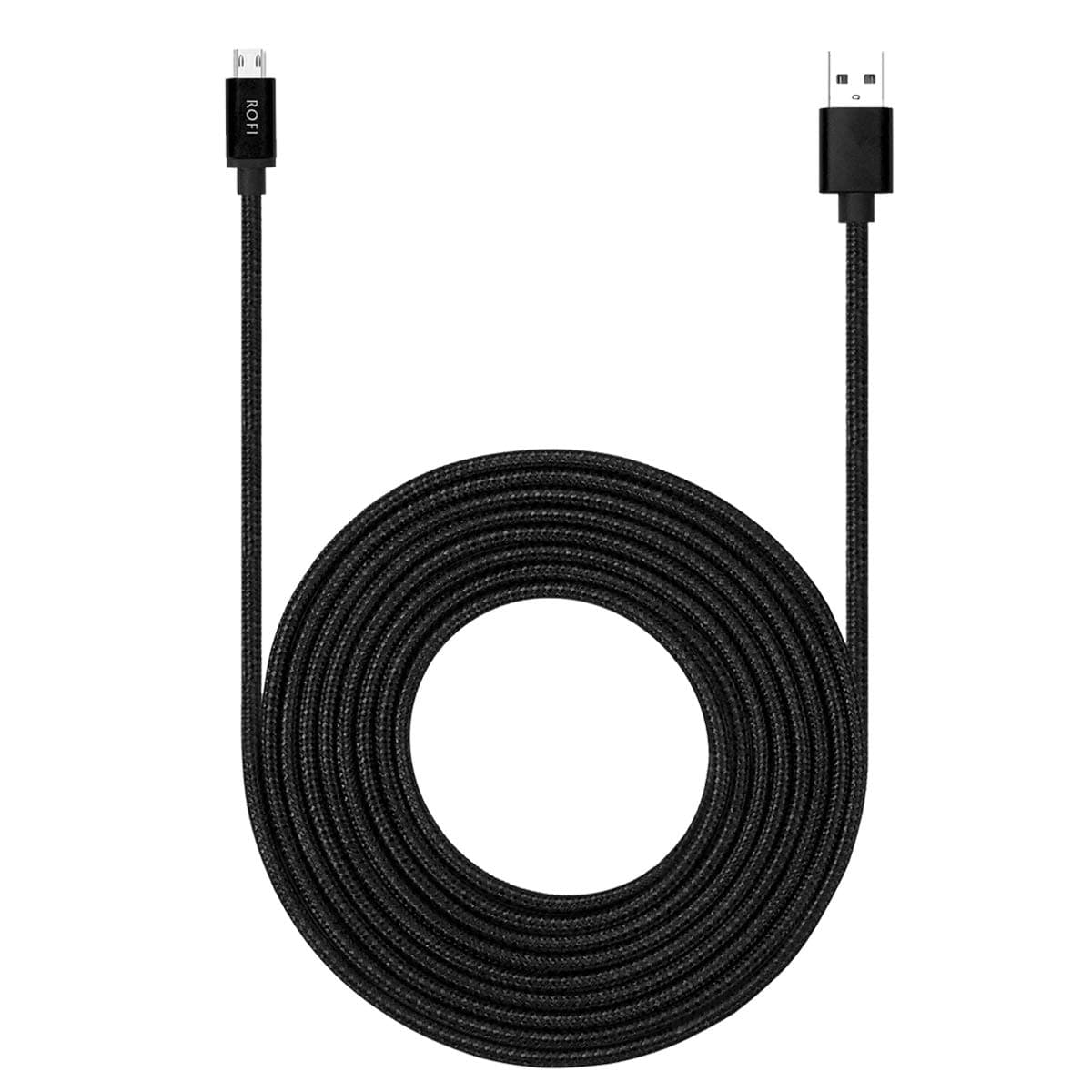 Micro USB Cable 15ft with 3A Fast Charging, Extra Long and Extremely Durable Nylon Braided Charger Cord for Galaxy S7/S6/J8/J7 Note 5,Kindle,LG,PS4,Camera,Xbox One and More (Black)