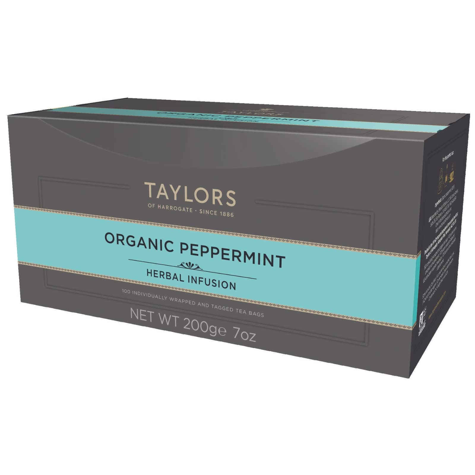 Organic Peppermint Herbal Tea, 100 Teabags
