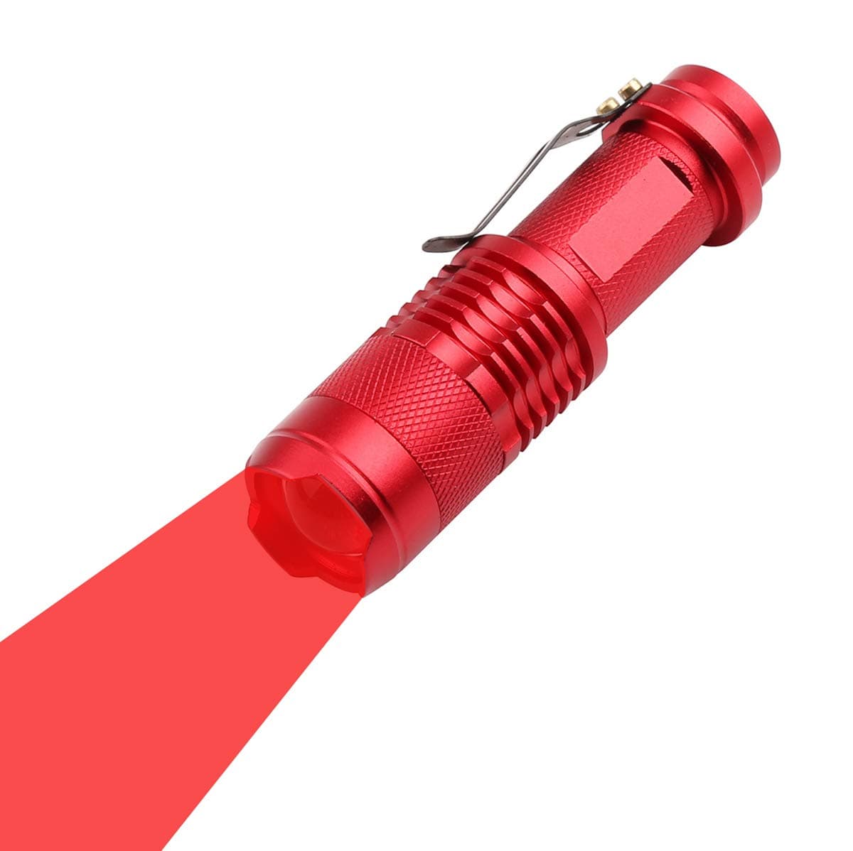 Single Mode Red LED Flashlight, Mini Red Flashlight LED, High Power LED 1 Mode Red Light Flashlight Red Light Torch for Astronomy, Aviation, Night Observation