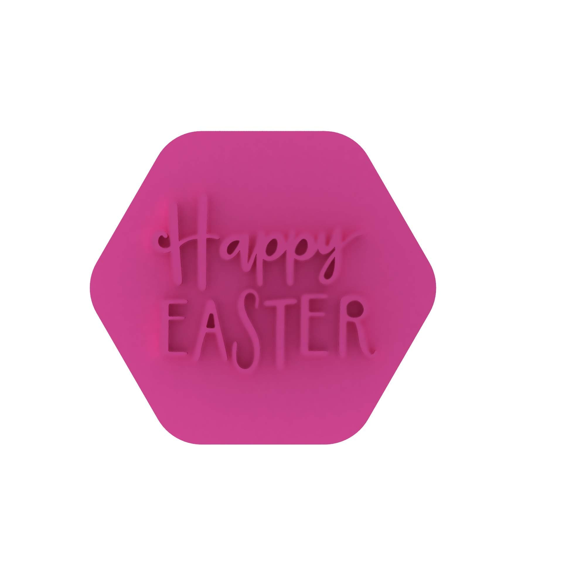 LissieLou Happy Easter Style 2 Cookie Stamp Easter Celebrations Spring Icing Fondant Embosser - Light Pink