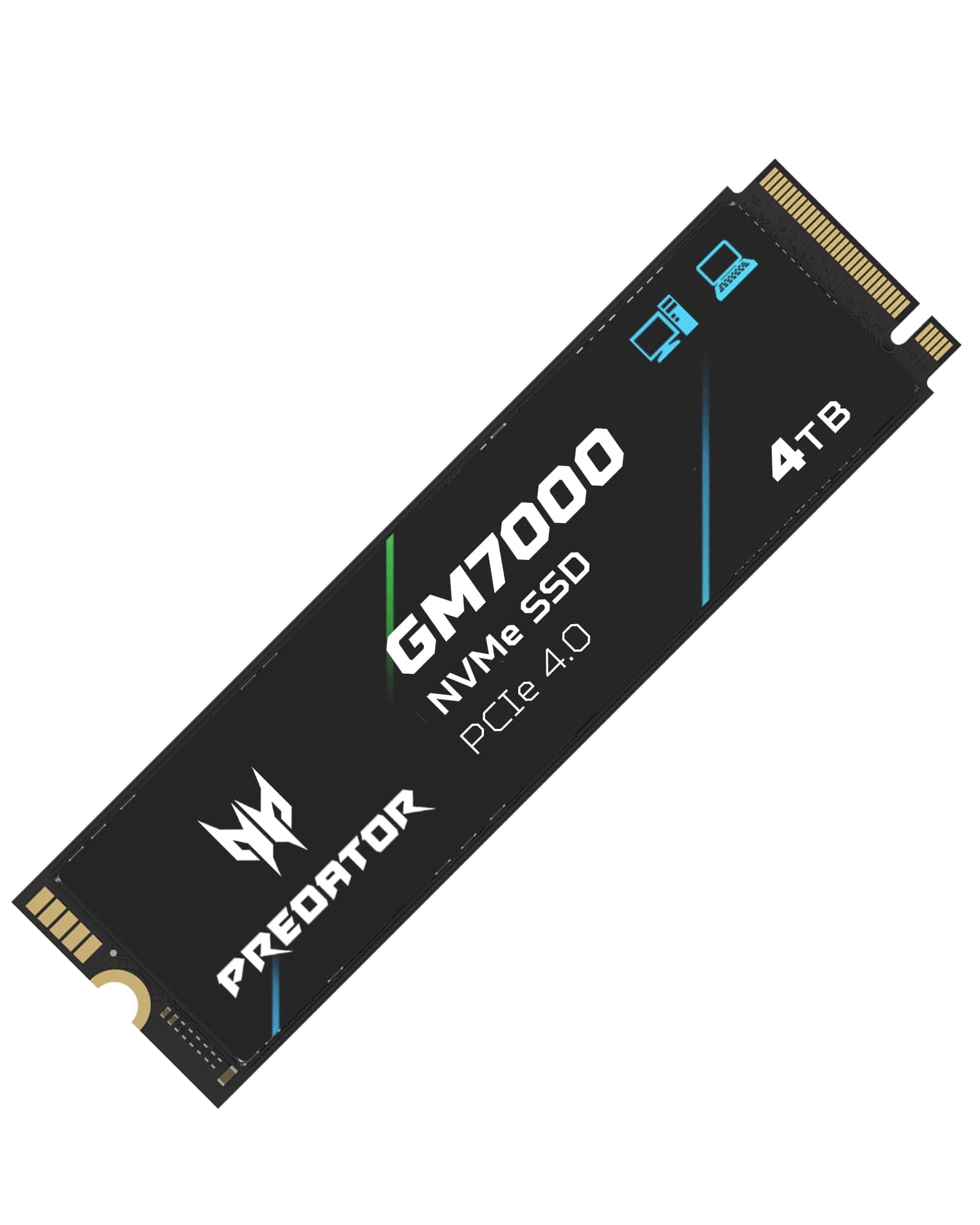 acer Predator M.2 SSD 4TB GM7000 with DRAM Cache NVMe 1.4 2280 PCIe Gen4×4 Ultra high Speed (Maximum Read: 7400MB/s, max Write: 6700MB/s) 3D NAND TLC Internal SSD Compatible with PS5 Pro -BL.9BWWR.107