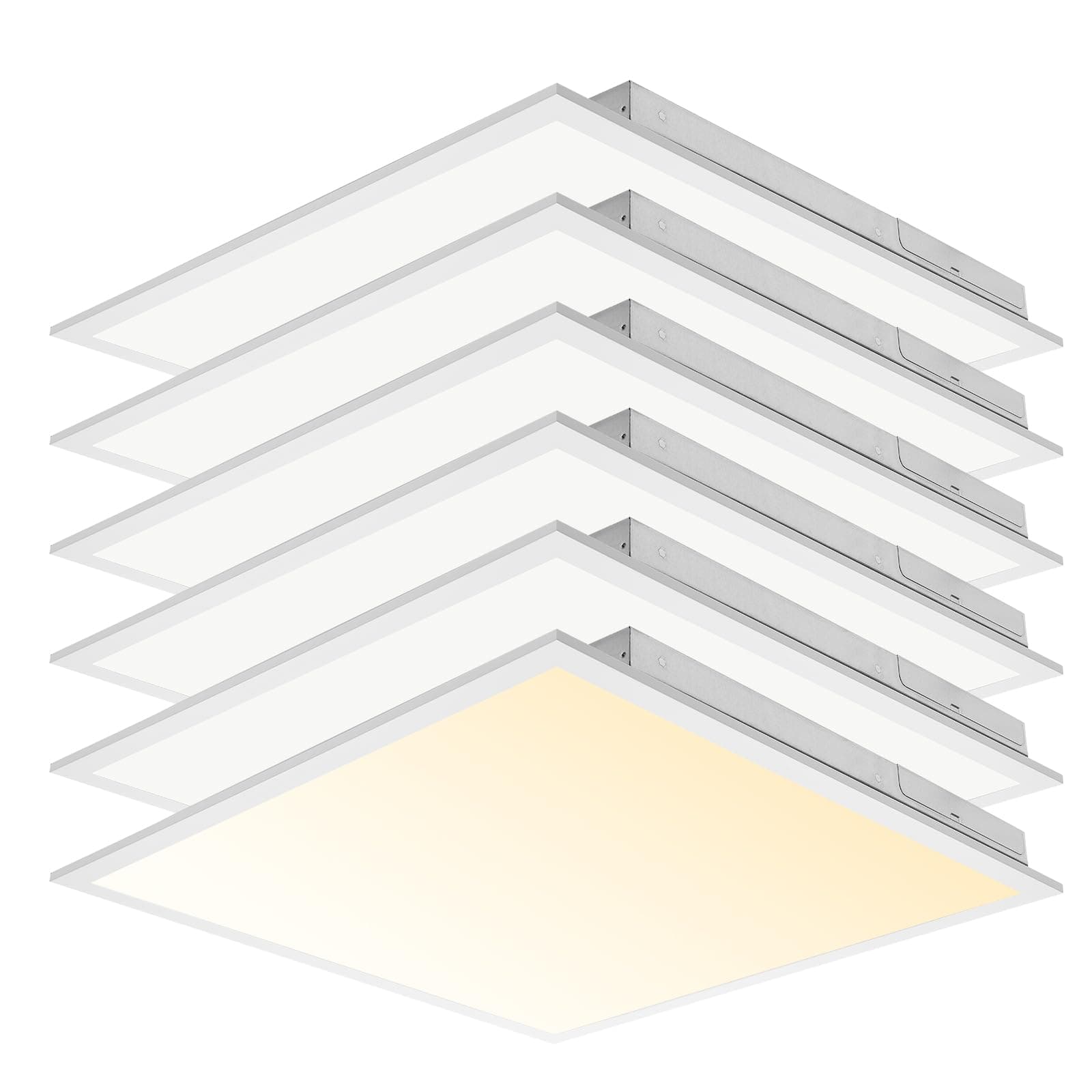 CycevSun 6-Pack 2x2 LED Flat Panel Light Drop Ceiling, 40W, Bright 4400LM, 3CCT 3000K/4000K/5000K Switchable, 0-10V Dimmable, 100-277V, ETL Listed