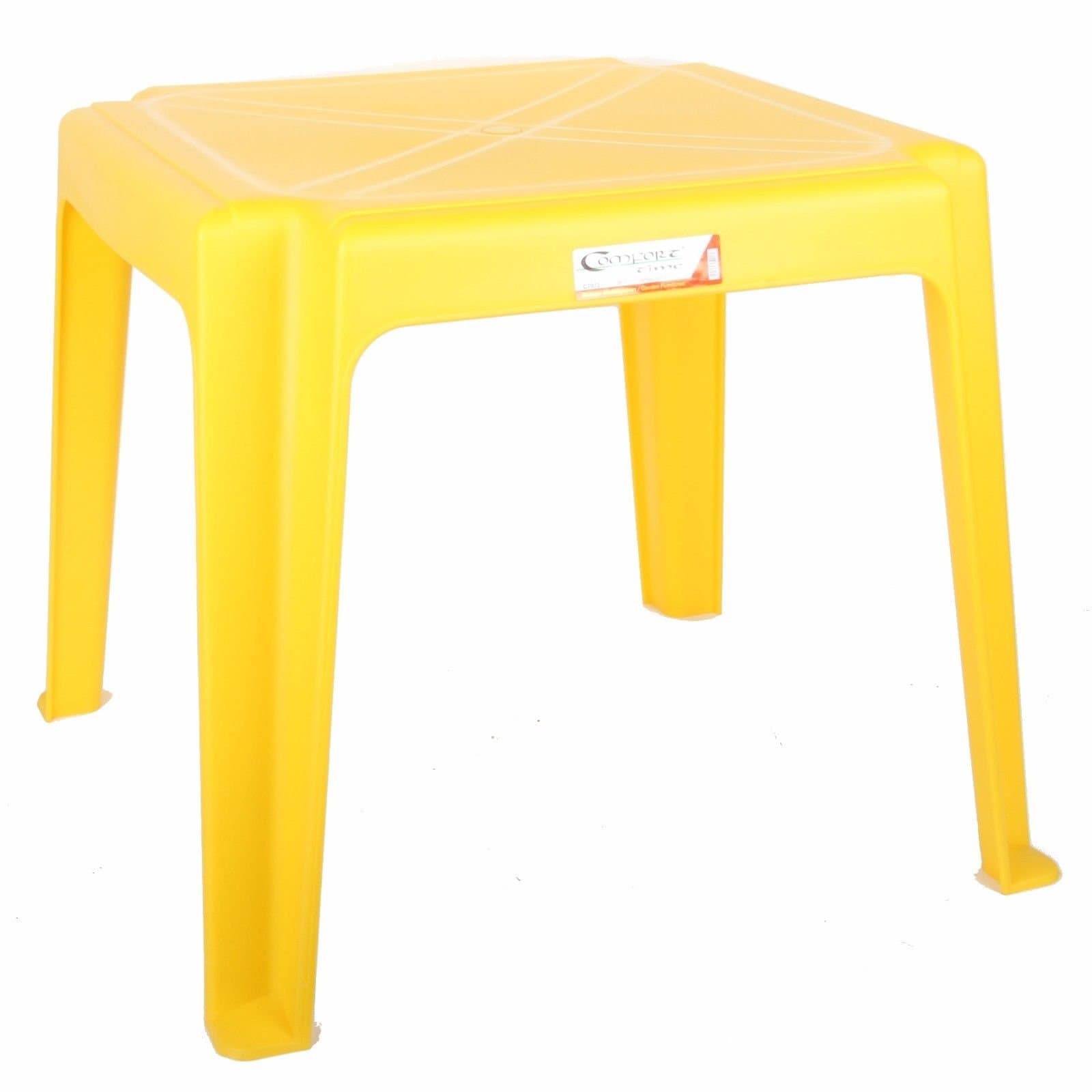 Comfort Time Kids Children Plastic Table Stackable Strong Suitable For Outdoor (Yellow)