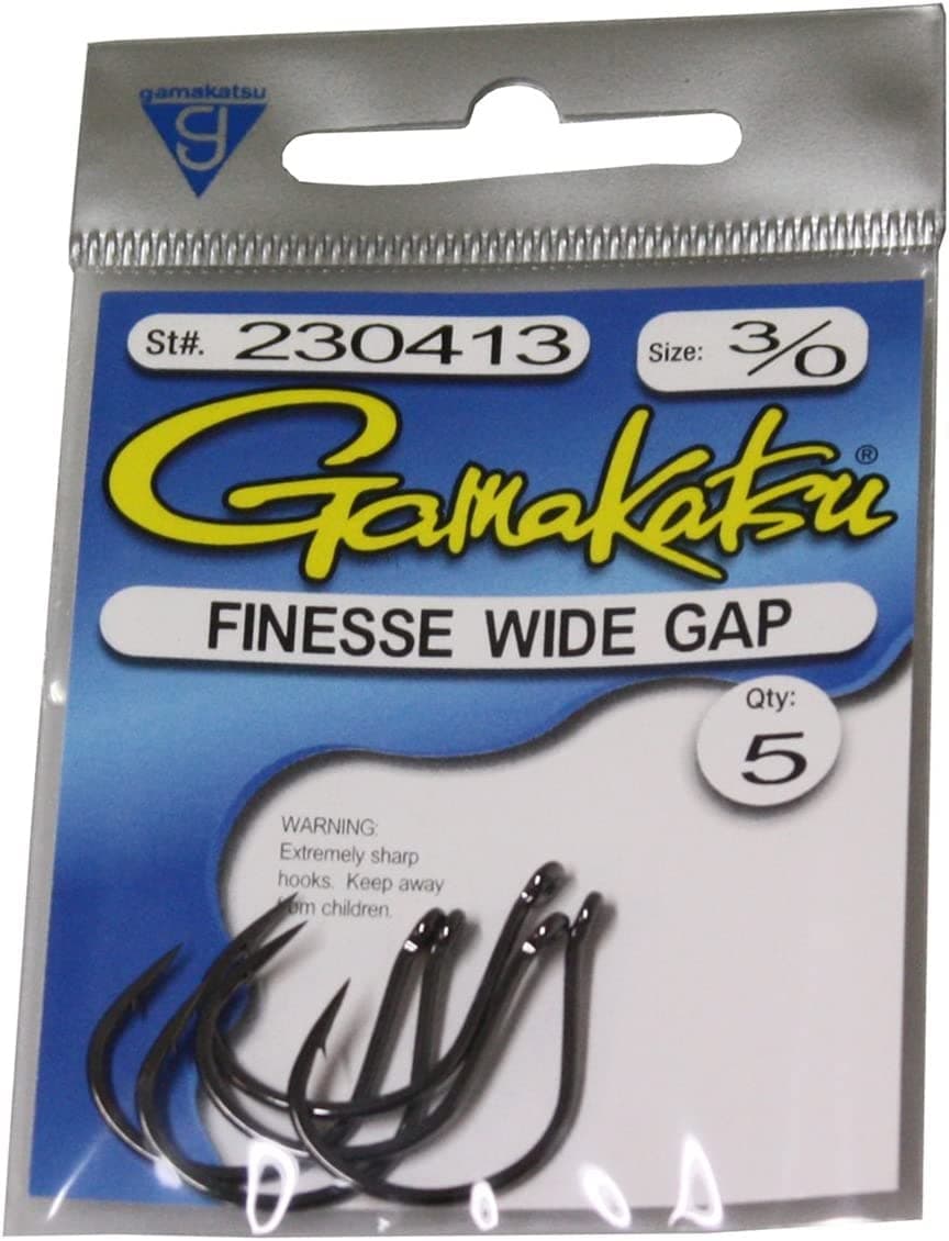 Finesse Wide Gap Hook-6 Per Pack Black