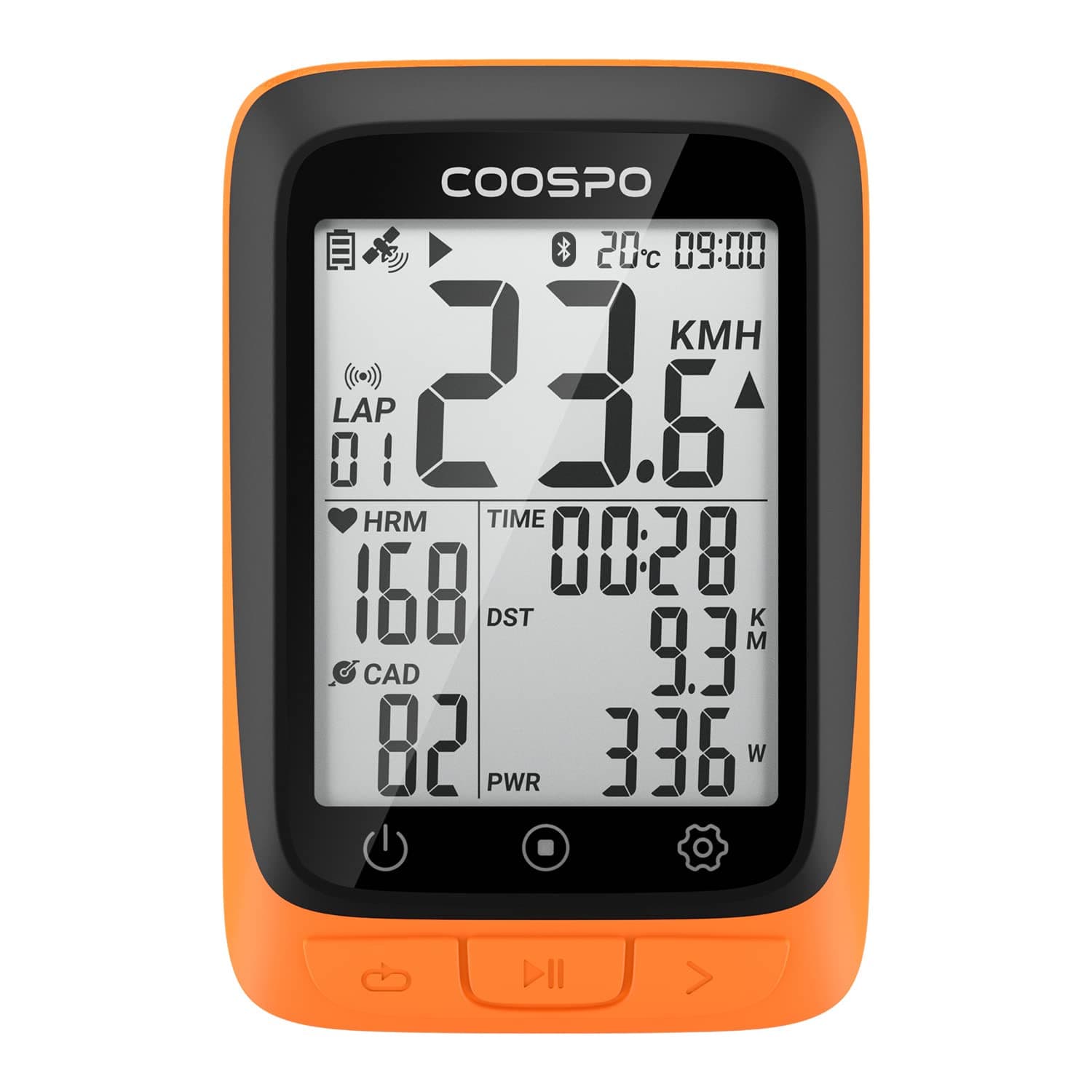 COOSPO Bike Computer Wireless GPS, Cycling Computer GPS Bike Tracker with Bluetooth/ANT+, Waterproof Bicycle Computer GPS Speedometer with Auto Backlight, 2.4 inch LCD Display