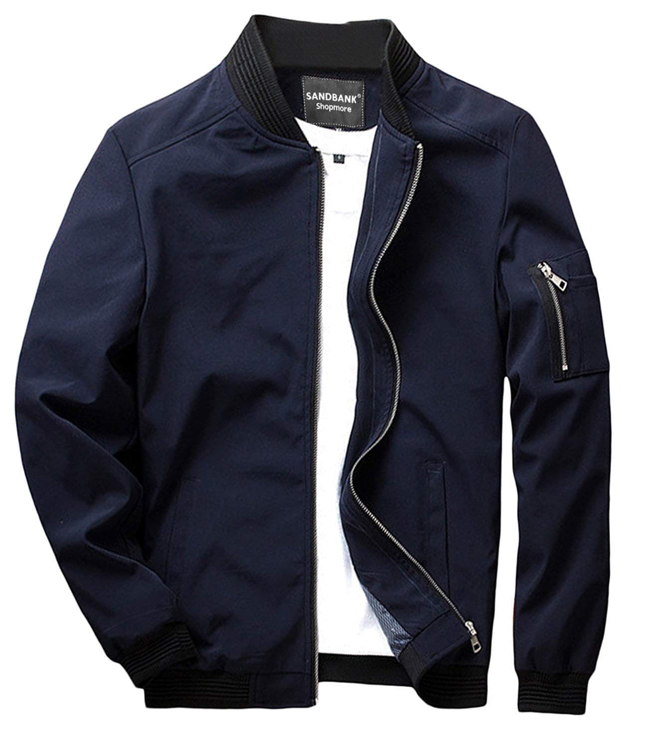 Men's Slim Fit Lightweight Softshell Flight Bomber Jacket Coat