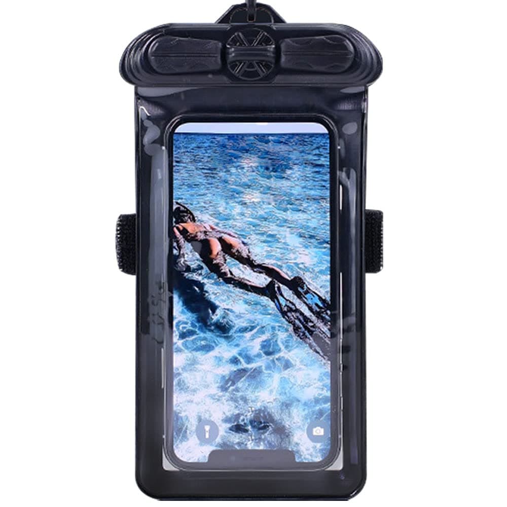 VaxsonPhone Case Black, Compatible with TECNO Camon iTwin Waterproof Pouch Dry Bag Holder Housing [NOT Screen Protector Film ] New