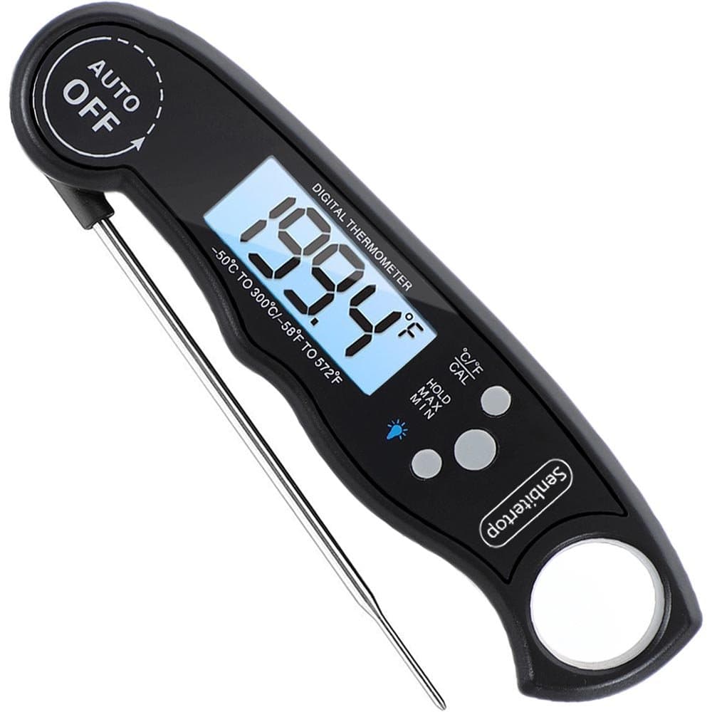 Digital Meat Thermometer,Splashproof Meat Thermometer,Instant Read Thermometer with Back Lit Display,Fordable Long Probe for Food, Candy, Milk, Tea, BBQ Grill Smokers