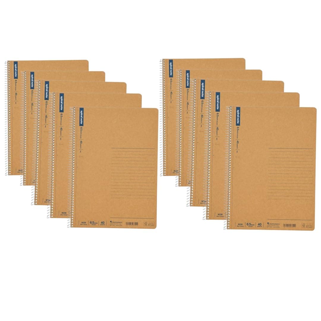 N236 Notebook, Ring Notebook, 0.26 inches (6.5 mm), Ruled, Basic B5, 40 Pieces, Set of 10