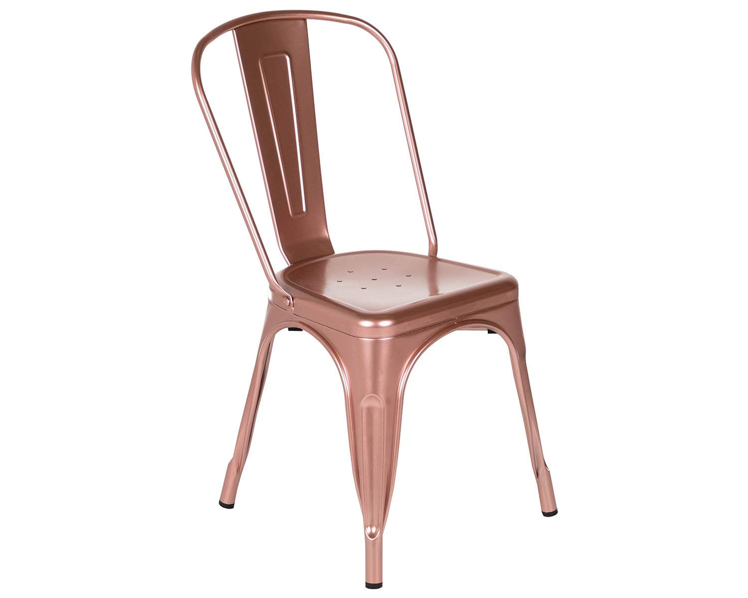 Tolix Style Chair in Shiny Rose Gold Copper Stackable Rustic Vintage Industrial Bistro Cafe Premium Quality Dining Chairs