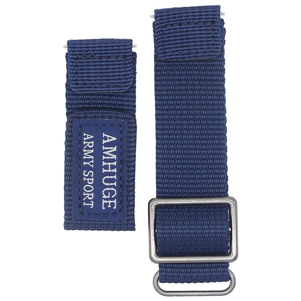 Hook&Loop Military Style Nylon Watch Strap Length Adjustable-Choice of Color & Width (18mm, 20mm, 22mm, 24mm)-Waterproof Sport Watch Band for Men or Women