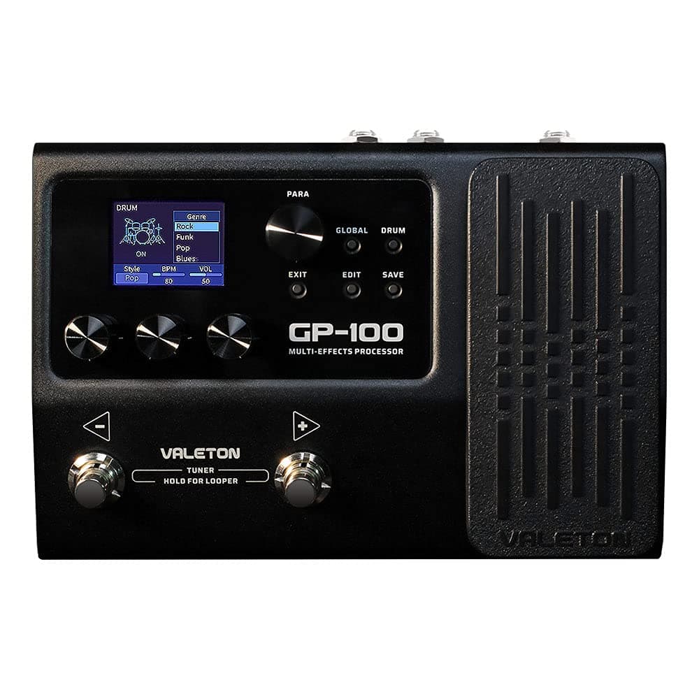 GP-100 Guitar Bass Amp Modeling IR Cabinets Simulation Multi Language Multi-Effects with Expression Pedal Stereo OTG USB Audio Interface (BLACK)