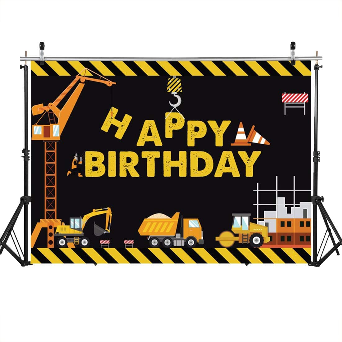 WOLADA7x5FT Construction Backdrop for Photography Construction Birthday Backdrop Construction Theme Birthday Party Photography Backdrop Dump Truck Birthday Background Construction Backdrop 11831