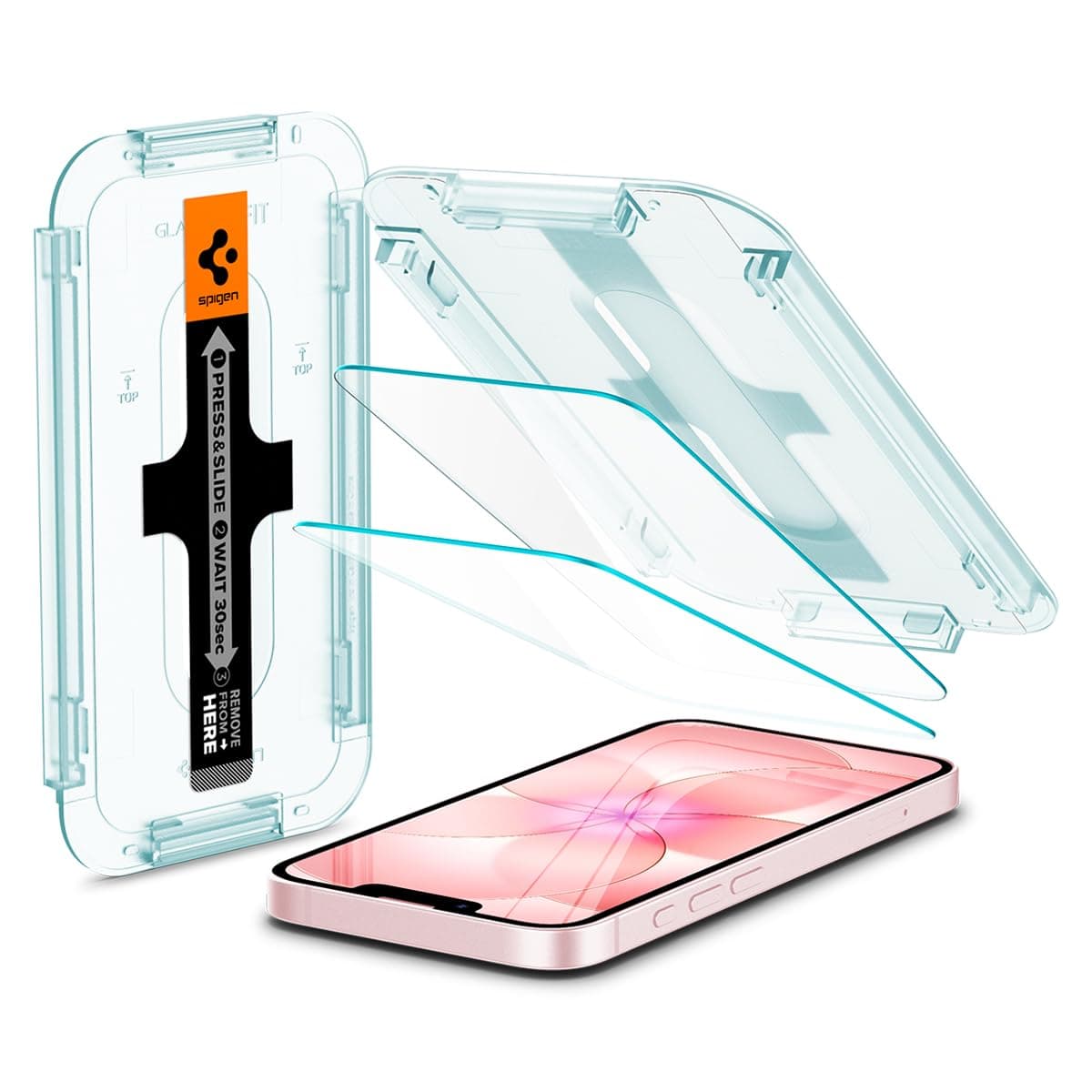 Spigen Tempered Glass Screen Protector [GlasTR EZ FIT] designed for iPhone 17e / iPhone 16e / iPhone 14 / iPhone 13 Pro/iPhone 13 [Sensor Protection - 2 Pack]