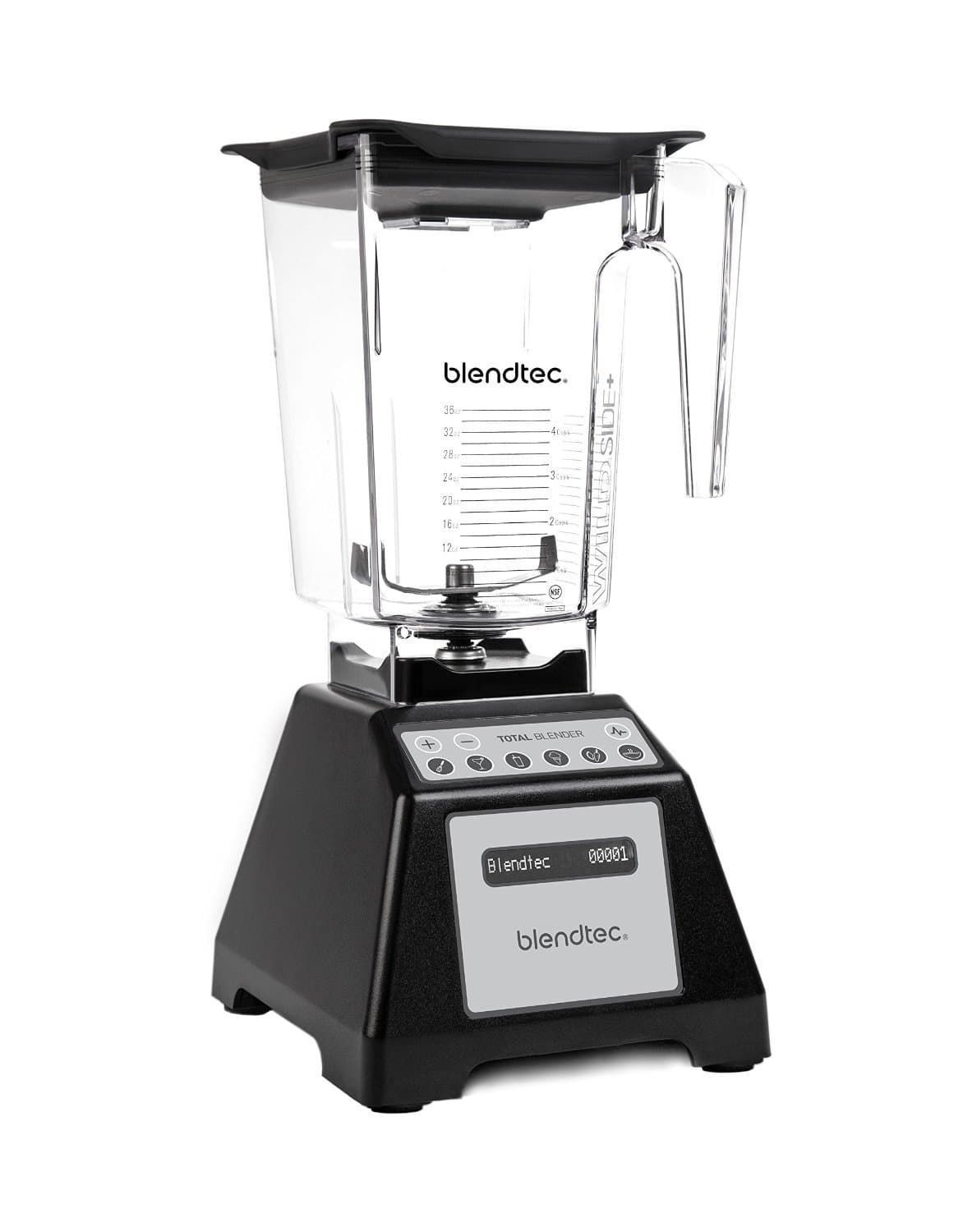 Blendtec Total Classic Original Blender - WildSide plus Jar (90 oz) - Professional-Grade Power - 6 Pre-programmed Cycles - 10-speeds - Black (Renewed)