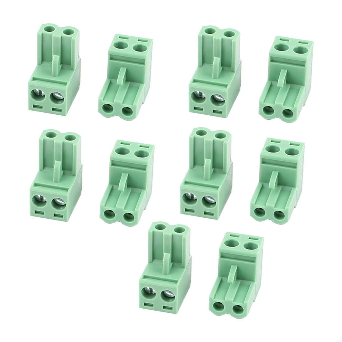 Sourcingmap 10Pcs KF2EDG 5.08mm Pitch 2P Pluggable Teminal Blocks Connector Socket