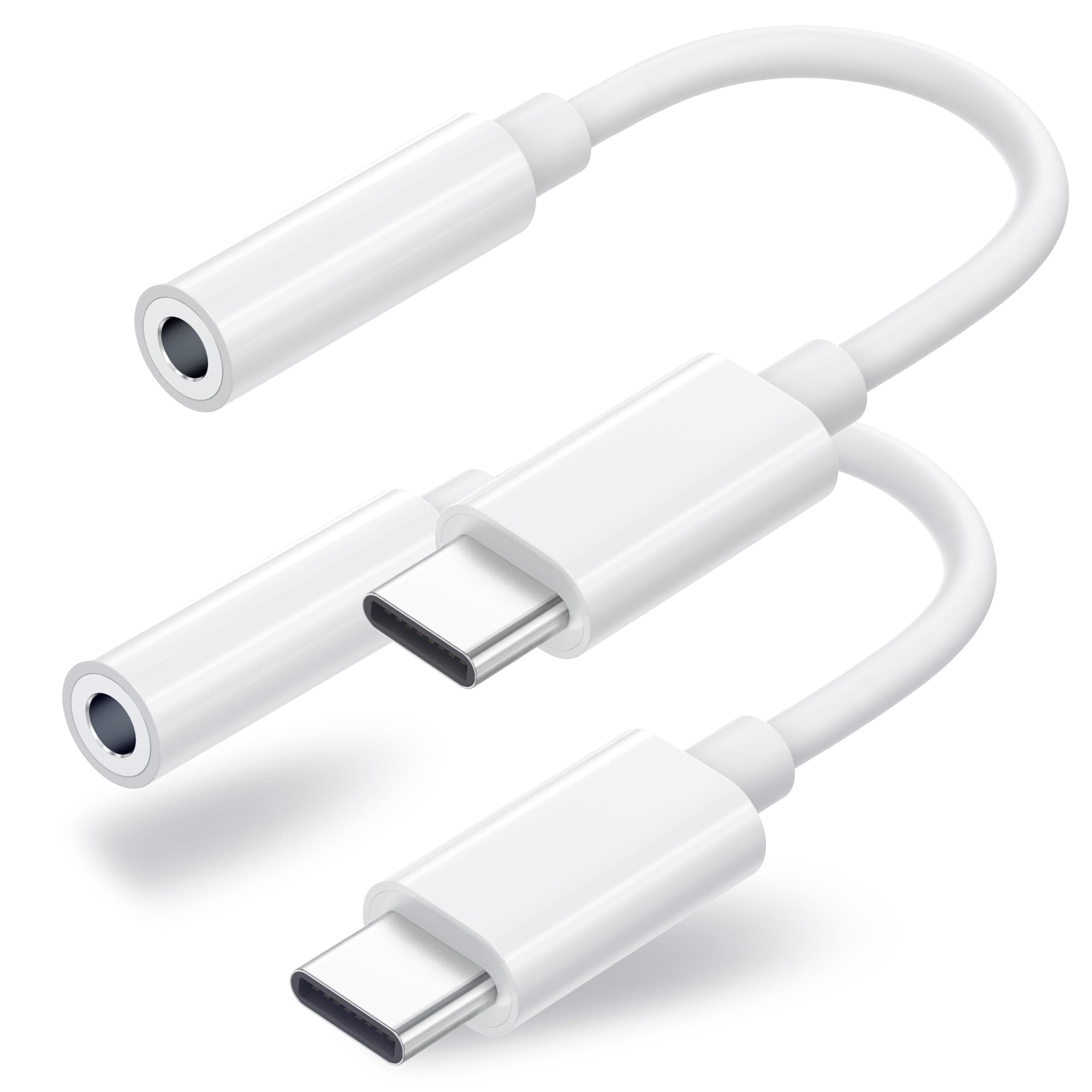 Duyasurs 2 Pack USB C to 3.5mm Headphone Jack Adapter, USB C to Aux Audio Dongle Cable Cord Compatible with iPhone 17/16/15 Pro/15 Pro Max, iPad Pro, MacBook, Samsung S21-24, Pixel 7/6/5