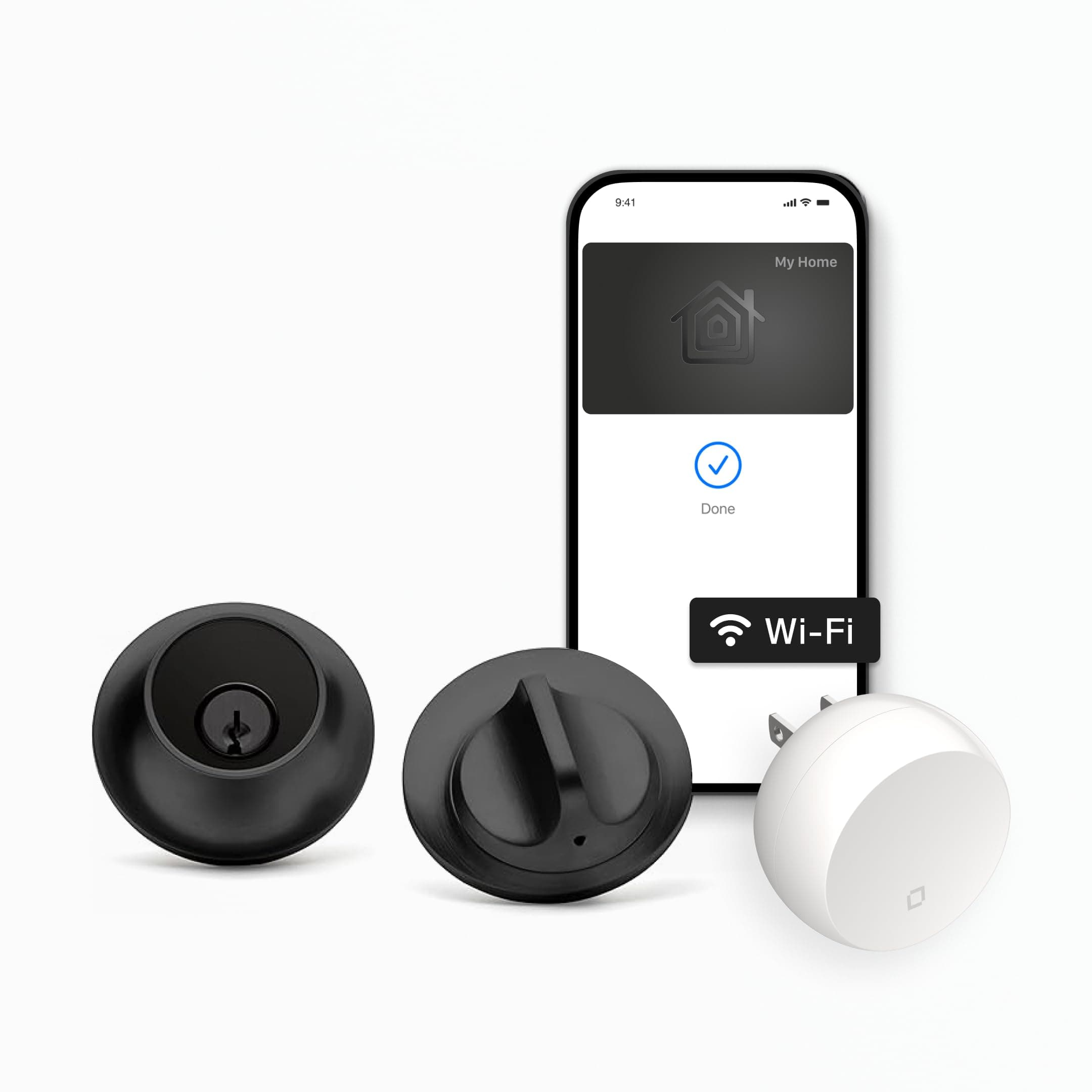Lock+ WiFi Deadbolt Smart Lock - World's Smallest Smart Lock Plus Apple Home Key - Lock/Unlock Anywhere - Level App for iOS & Android - Works with Apple, Alexa, Google (Matte Black)