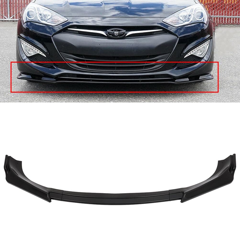 ECCPP KS Style Front Bumper Lip PU fit for 2013-2016 for Hyundai Genesis Coupe Front Lip Spoiler Glossy Black Front Lip Body Kit