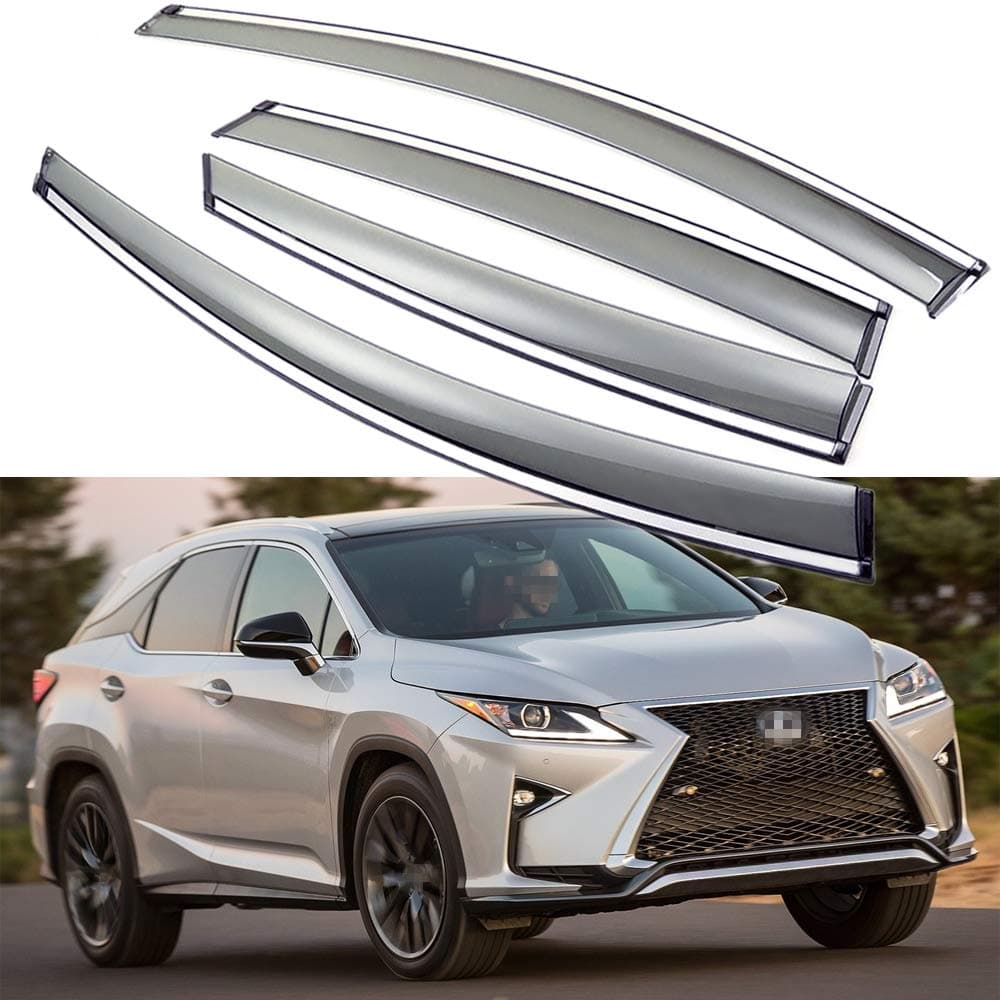 SPEEDLONG Car Window Visor Vent Shade Wind Deflector Sun Rain Guard Compatible with Lexus RX 350 / RX 450h 2016-2022 17 18 19 20 21