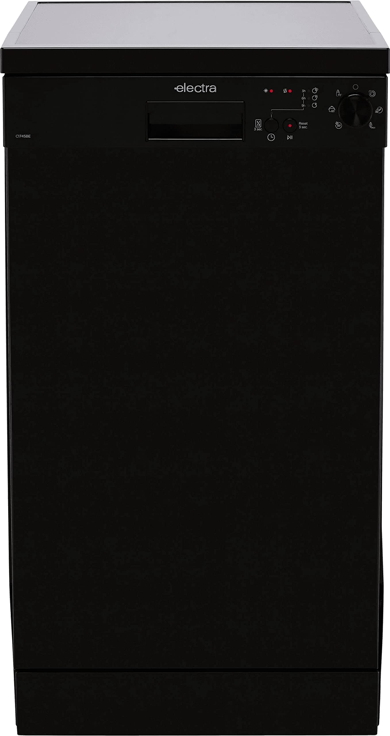 Electra C1745BE Slimline Dishwasher - Black - E Rated