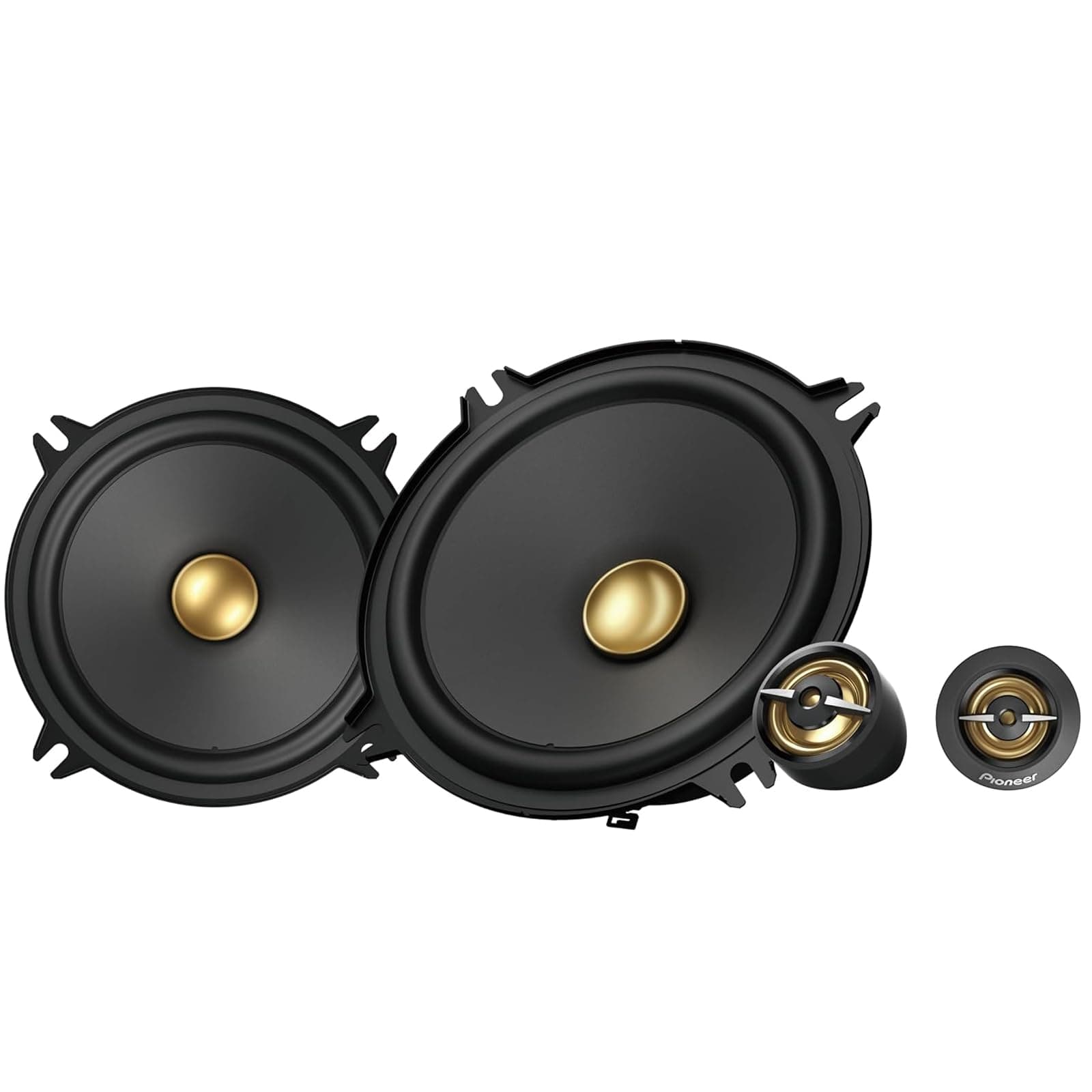 TS-A1301C 13 cm 2-Way Component Speaker Set of 2 Speakers (300W Max., 50W Sine Each), Powerful Sound, High Efficiency, 54mm Installation Depth, 121mm Installation Cutout, with Grille