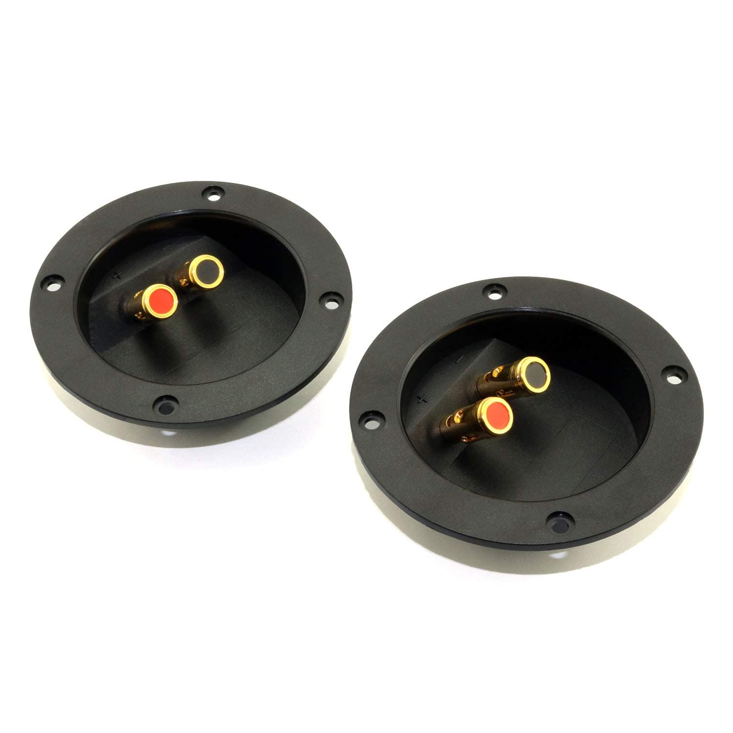 RuiLing 2PCS 4-Inch Round Screw-in Speaker Box Terminal Cup Binding Post for Car/Home Audio