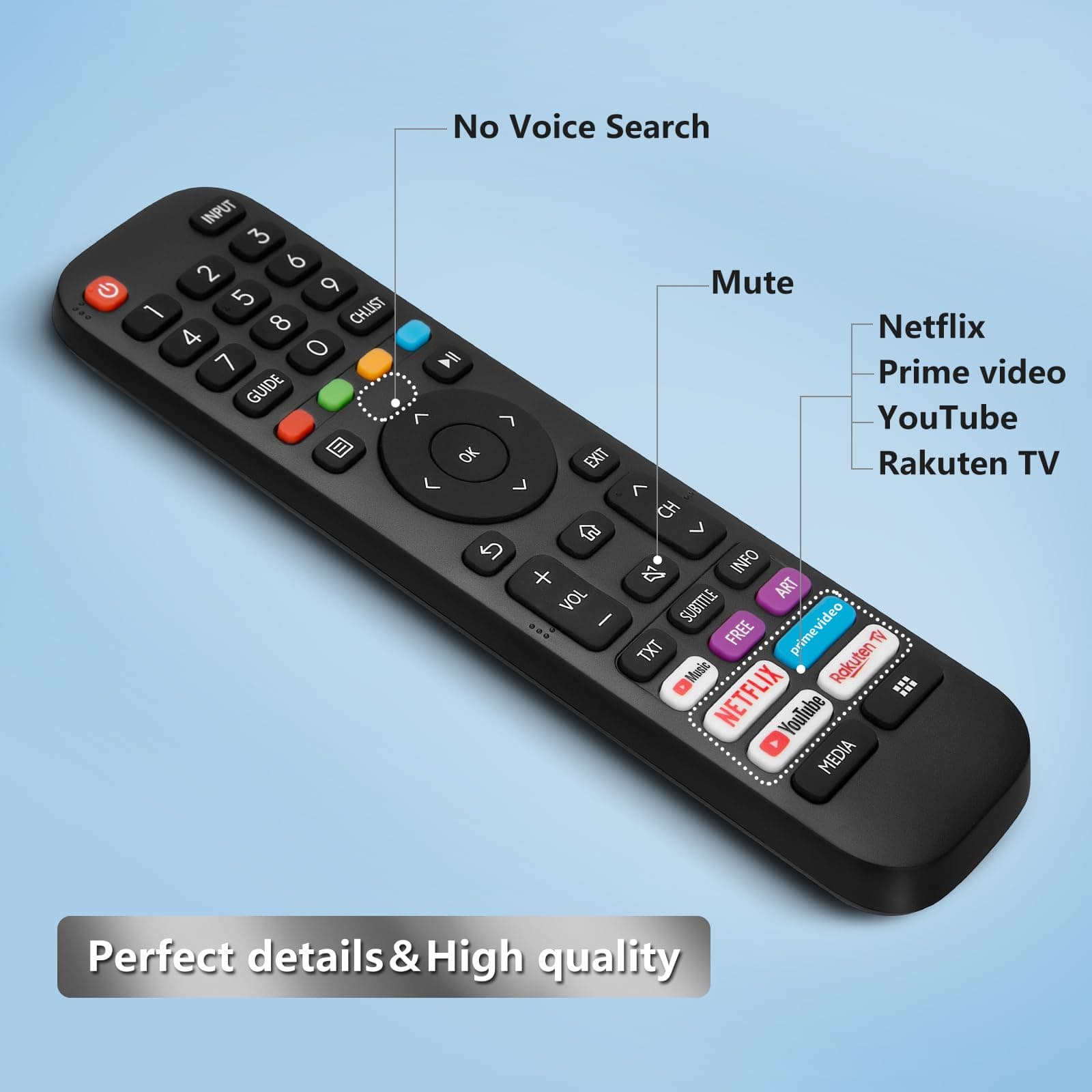 YOSUN Universal Remote Control for Hisense Smart TV, Replacement Remote for all Hisense LED LCD Smart TVs ERF2G60H EN2A27 EN2BK27S