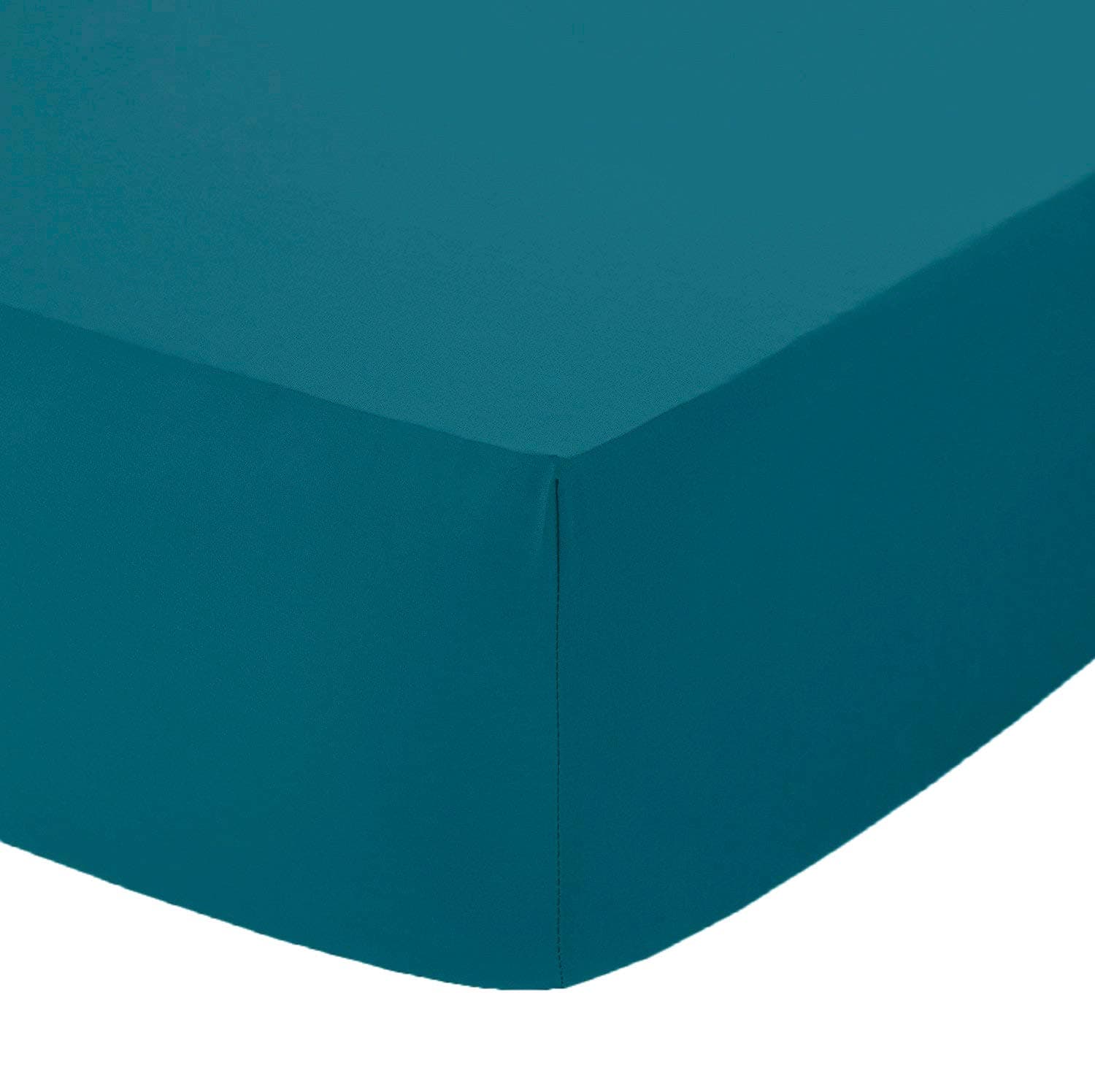 16"(40cm) Extra Deep Non Iron Percal Fitted Sheet in Size Single, Double, King & SuperKing (Double, Teal)