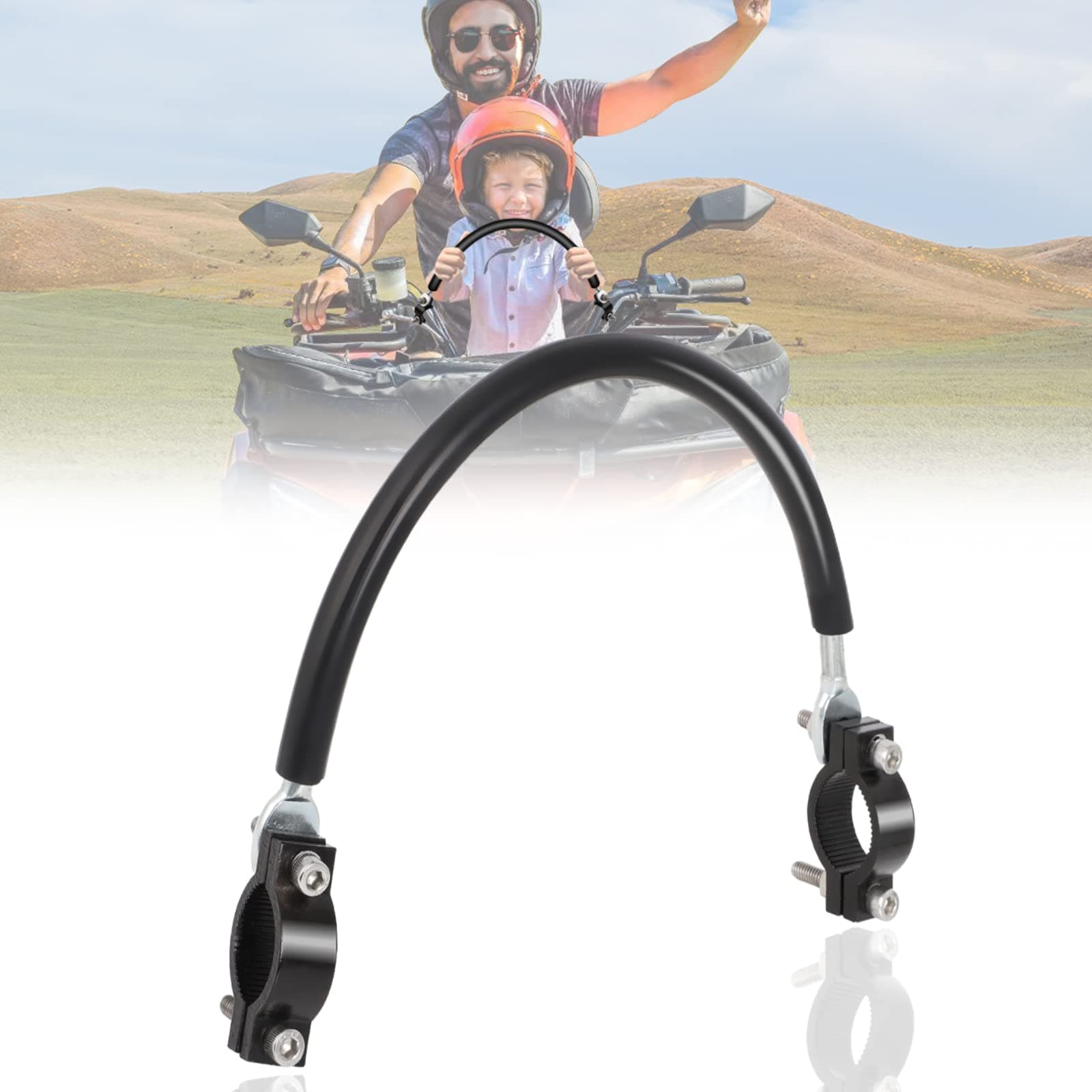 ATV Mud Strap for Handlebars, 0.75-1.37 Inch ATV Motorcycle Mud Grab Strap Compatible with Can-Am Outlander Renegade Polaris Sportsman Honda Foreman Fourtrax Rancher Snowmobile (BLACK)