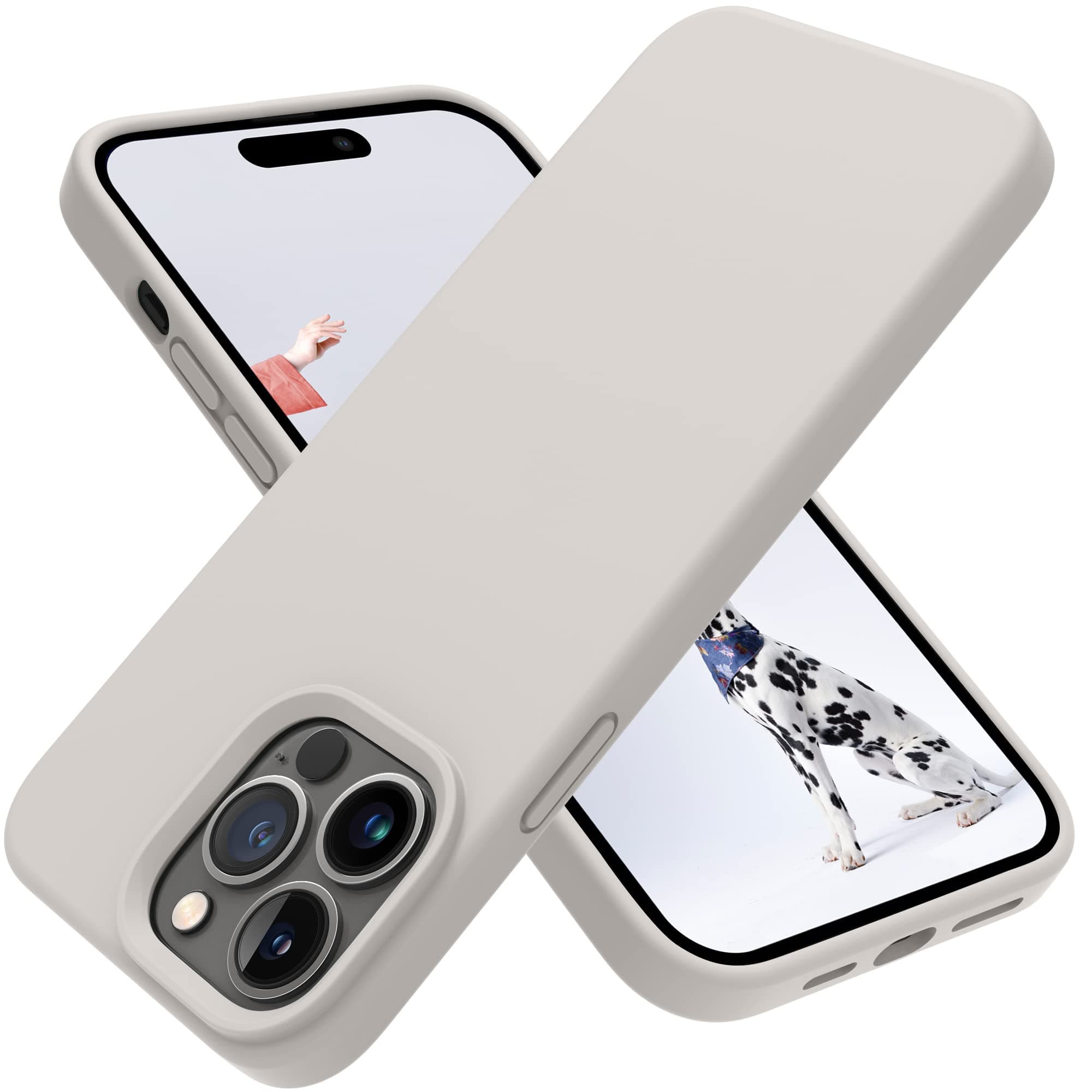 OTOFLY Designed for iPhone 14 Pro Case, Silicone Shockproof Slim Thin Phone Case for iPhone 14 Pro 6.1 inch (Stone)