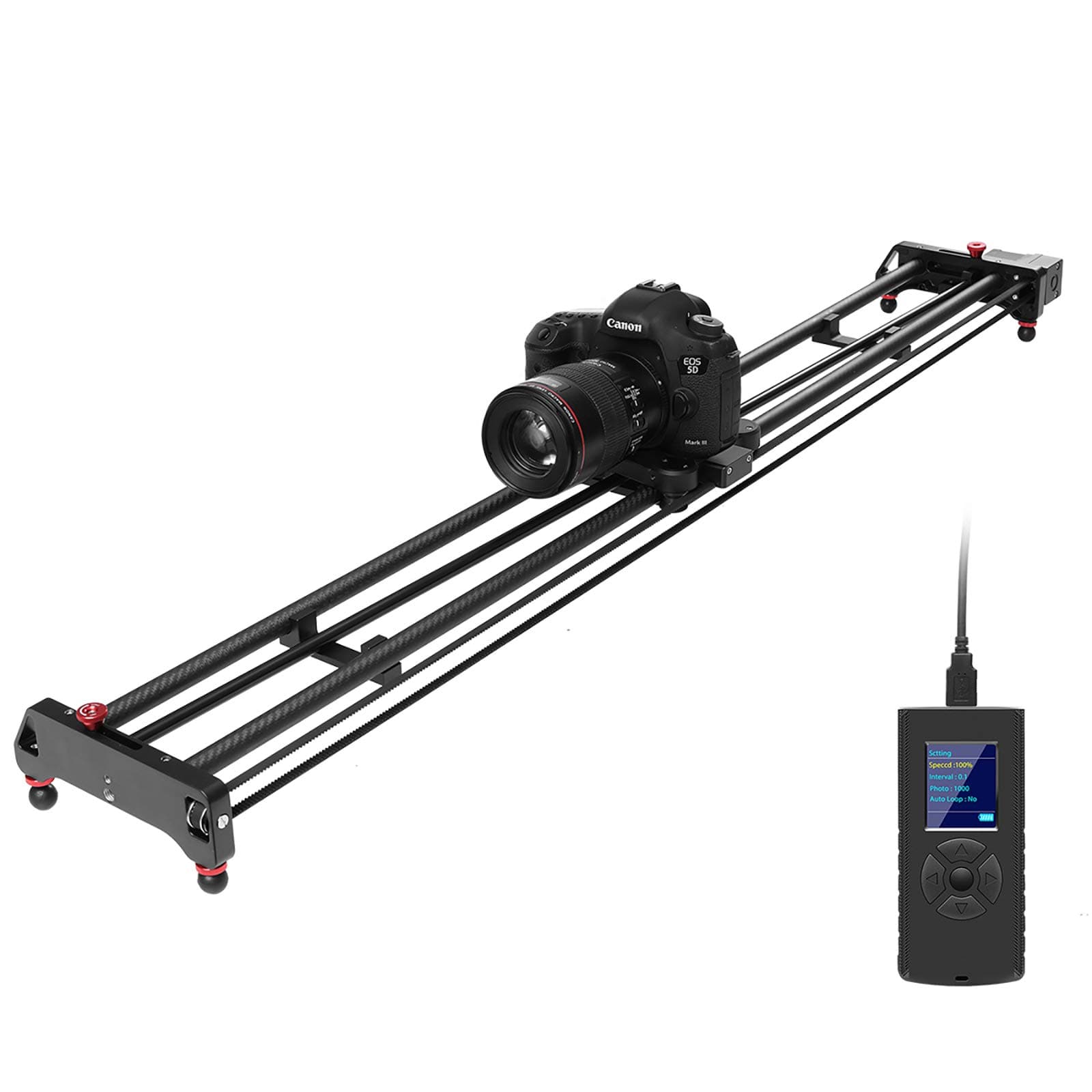 GVM Motorized Camera Slider Track Dolly Sliders Rail System with Motorized Time Lapse and Video Shot, with Remote Controller, 120 Degree Panoramic Shooting 49" 120cm