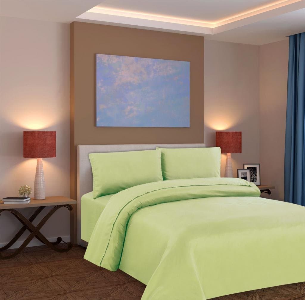 Home Design Affordable 4Pc Bed Sheet Set - Queen Size, LIGHT GREEN