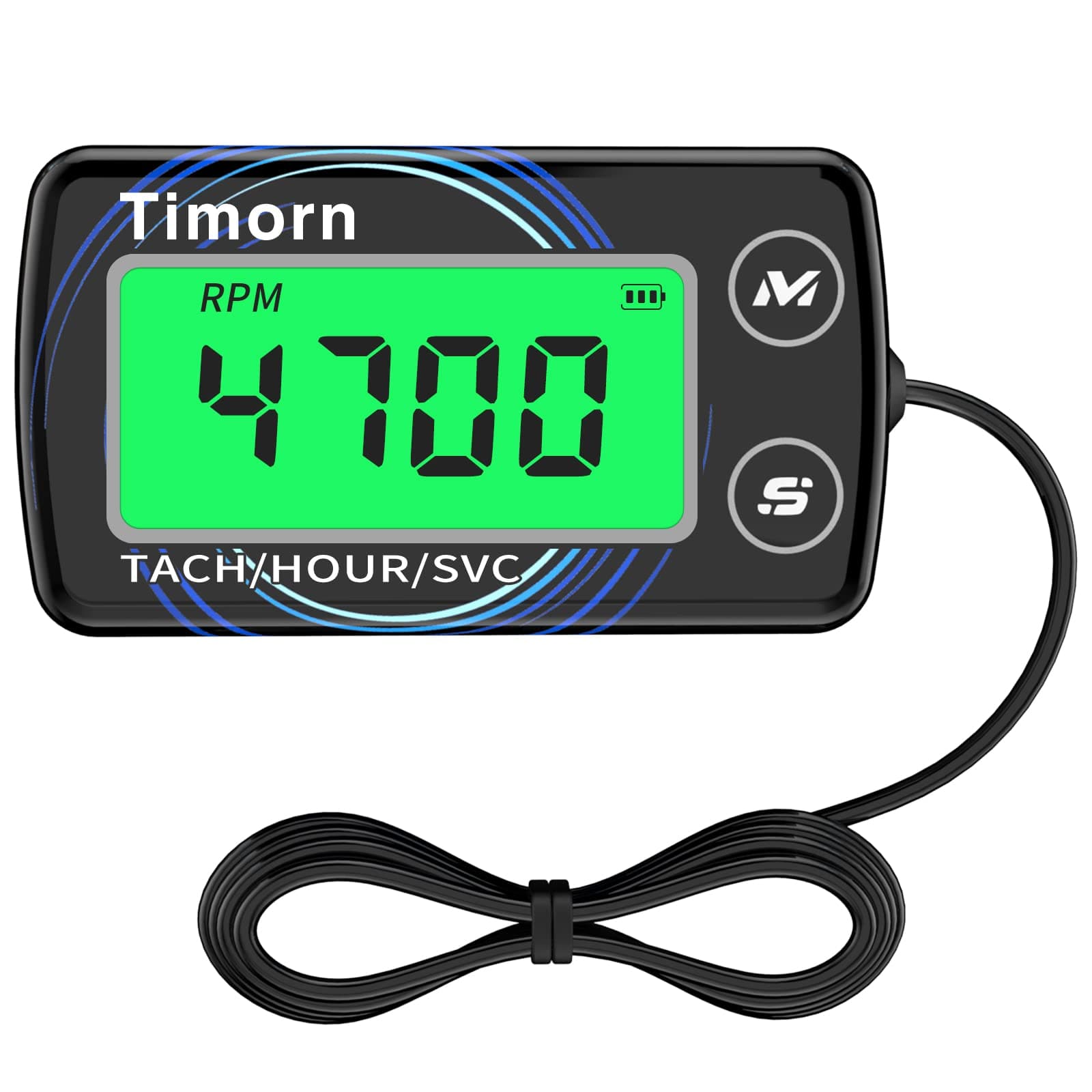 Small Engine Tachometer Hour Meter: Timorn Digital Inductive Waterproof Tiny Tach Meter & RPM Meter & HR Meter for Dirt Bike | Chainsaw | Lawn Mower | Generator Motorcycle Boat Marine Outboard