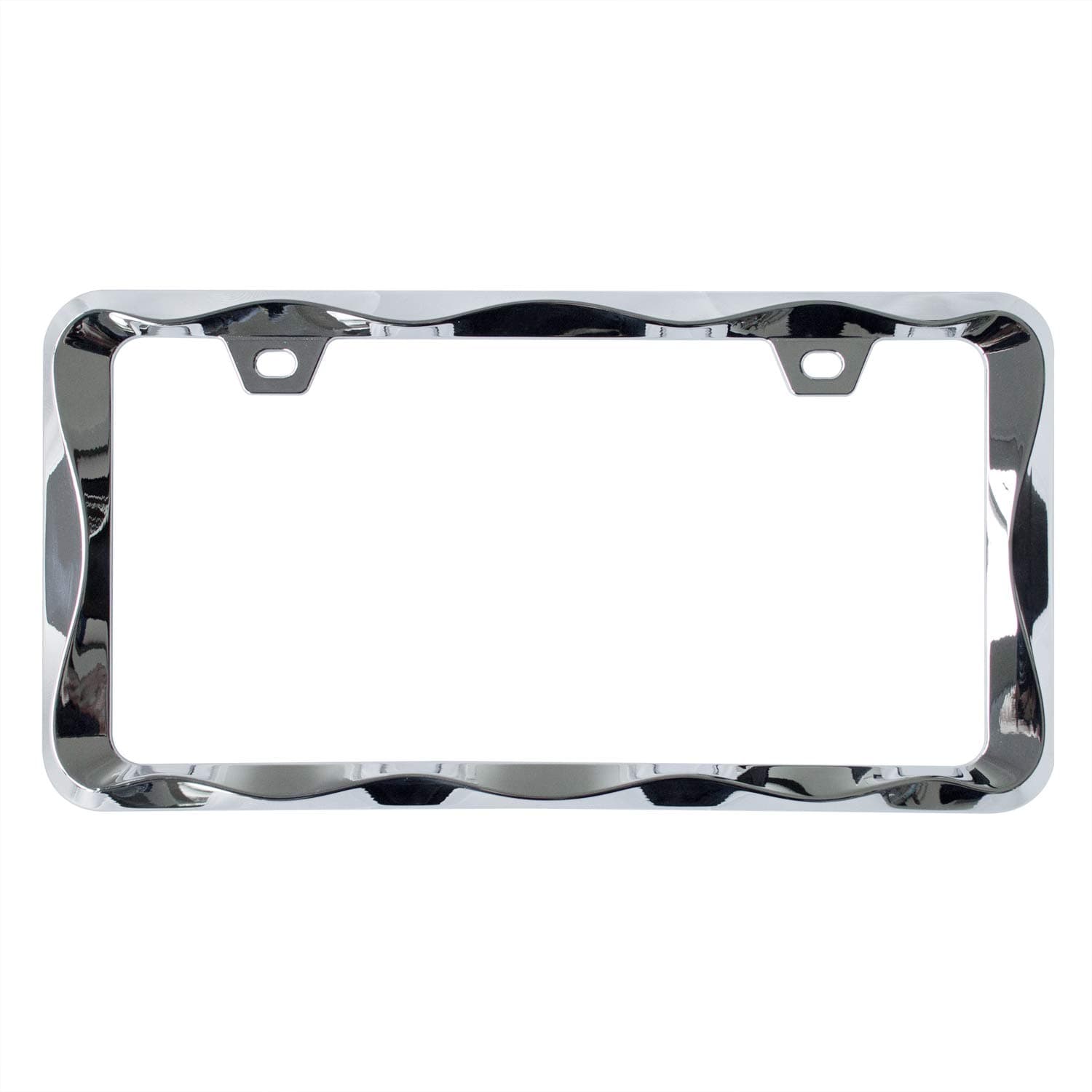 3D Curly Wave Pattern License Plate Holder Chrome License Plate Frame from Pure Zinc Alloy Metal Perfect Plate Holder
