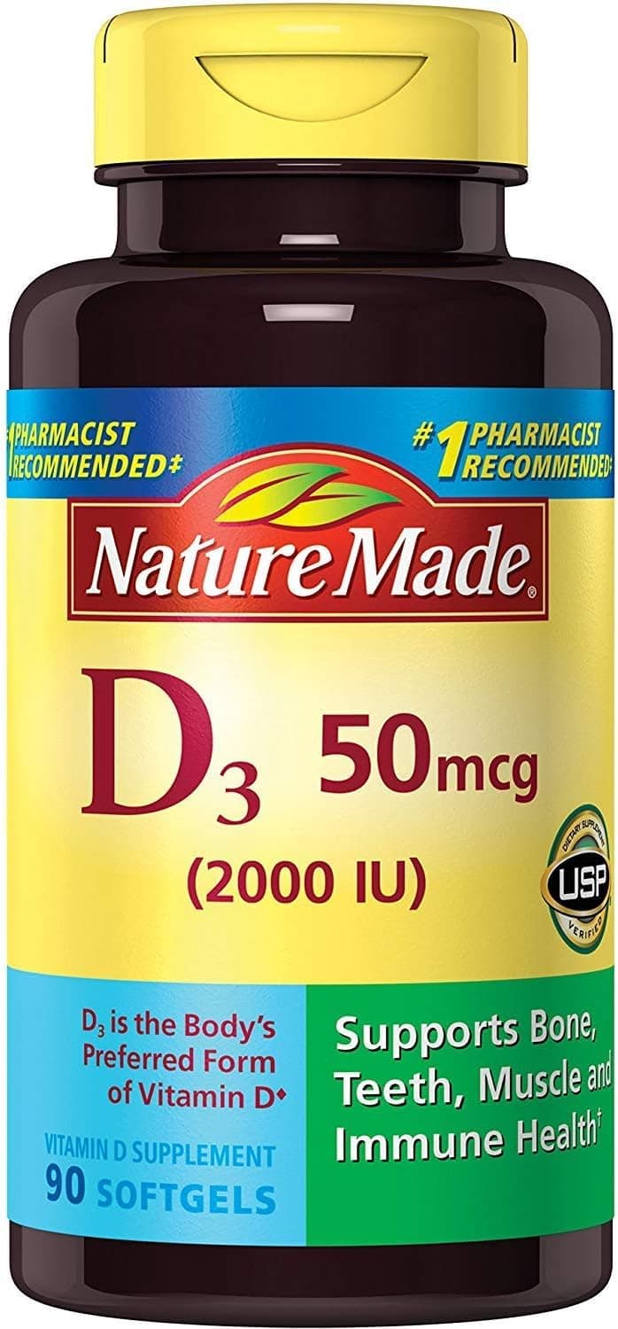 Vitamin D3 2000 IU Liquid Softgels 90 ea (Pack of 2)