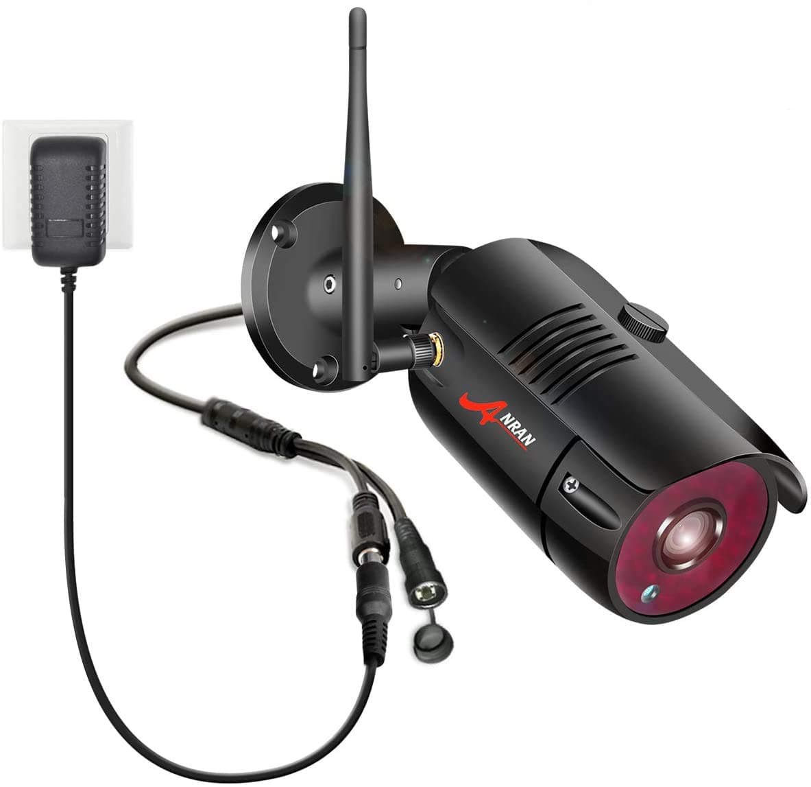 ANRAN Security Cameras Wireless Outdoor - 2K Solar Security WiFi Camera, Night Vision, IP65 Waterproof, Smart Siren, PIR Human Detection, 2-Way Talk, Work with Alexa, Home Surveillance, S1 White