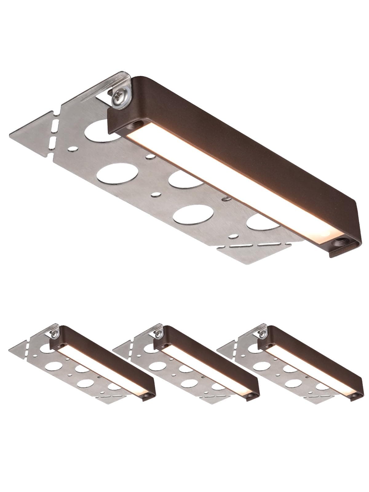 LEONLITE 7 Inch LED Hardscape Lighting, Update Retaining Wall Lights, LED Landscape Lighting, 12-24V AC/DC Paver Light Low Voltage, 3W/4W/5W Dimmable Outdoor Step Lights, 2700K Soft White, ETL, 4 Pack