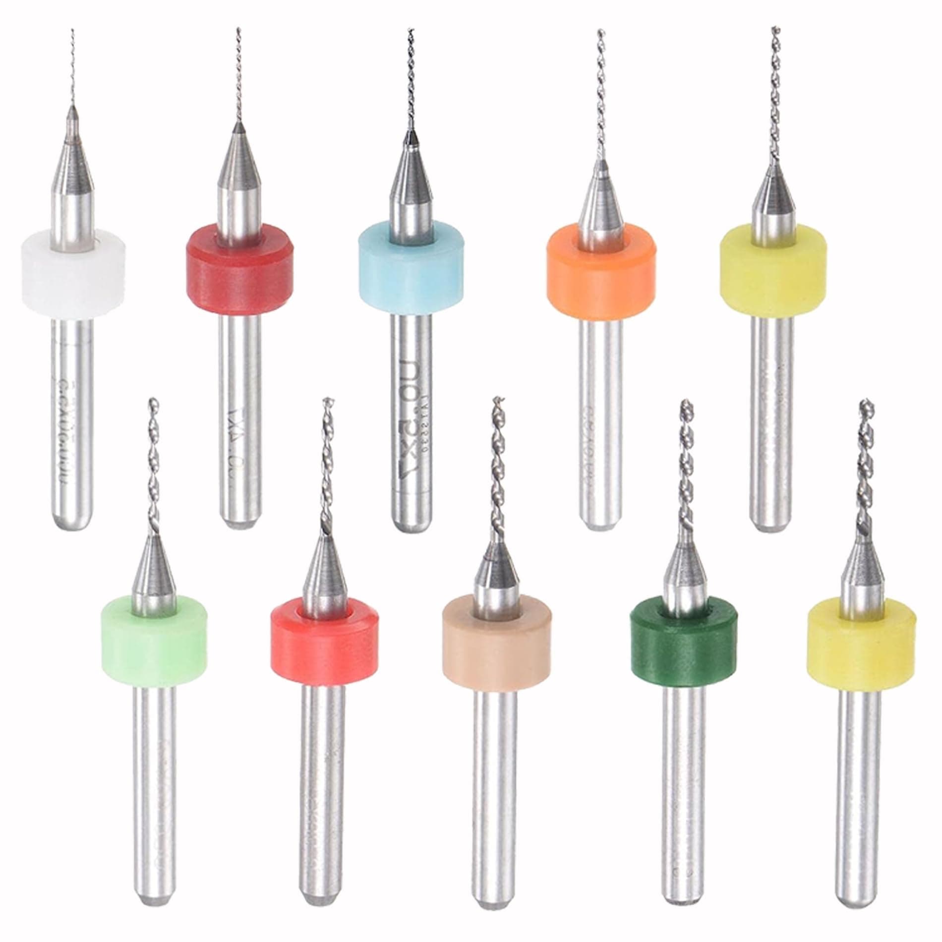 KEWAYO 10 Pieces PCB Drill Bit Set, 0.3-1.2mm Tungsten Carbide Macro Drill Bit, 1/8'' Shank Mini Drill Bit, for Print Circuit Board Beeswax Dremel Jewelry CNC Engraving