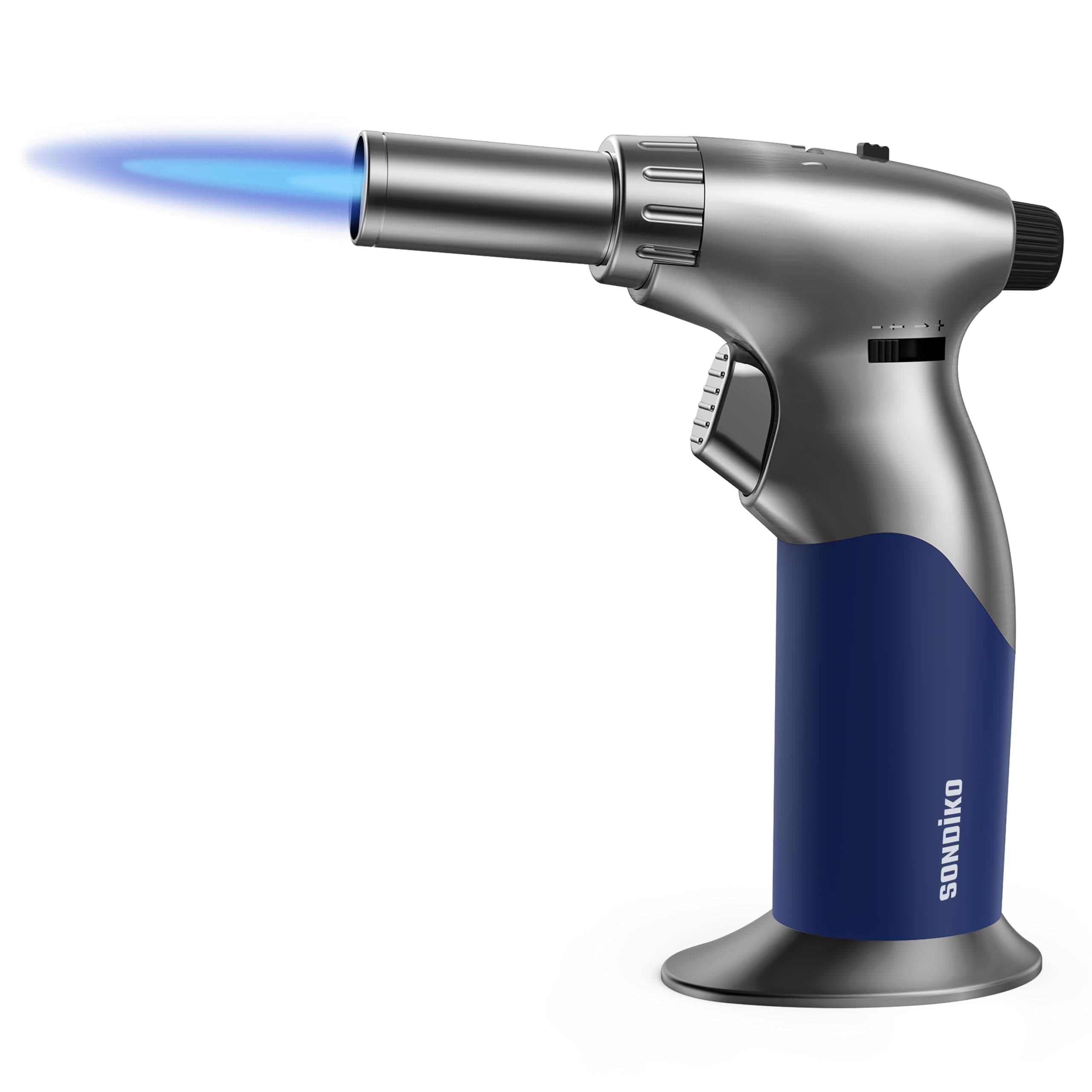 Butane Torch, Triple Adjustable Flame Size Butane Lighter, Refillable Blow Torch with Continuous Flame Lock for Creme Brulee, Cooking(Butane Gas is Not Included)