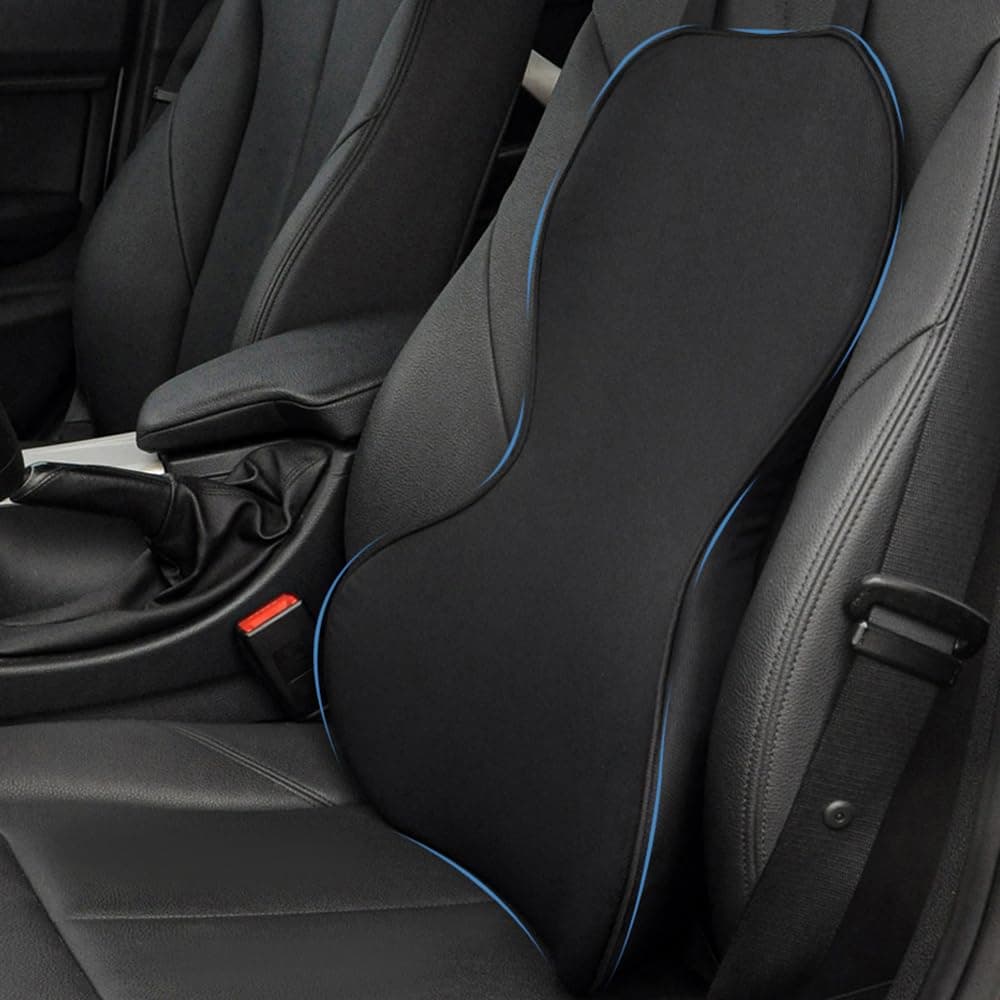 Universal Memory Foam Lumbar Support for Car, Thin Style Car Lumbar Support for Driving Seat, Ergonomic Car Seat Back Support Driver Pillow Cushion Pressure Pain Relief
