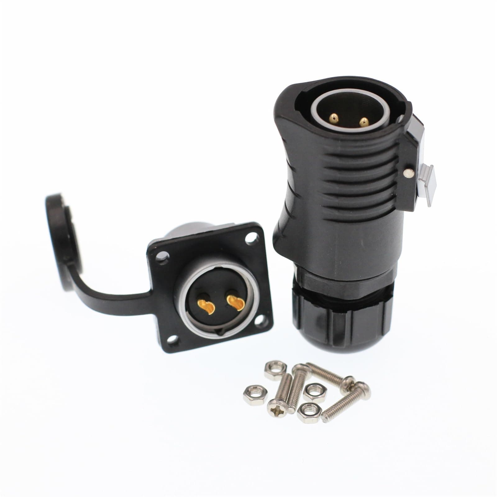 HangTon LP20 2 Pin Male Cable Plug Female Panel Socket for RV Solar Furrion Solar Charge, Waterproof Power Connector Industrial Bulkhead